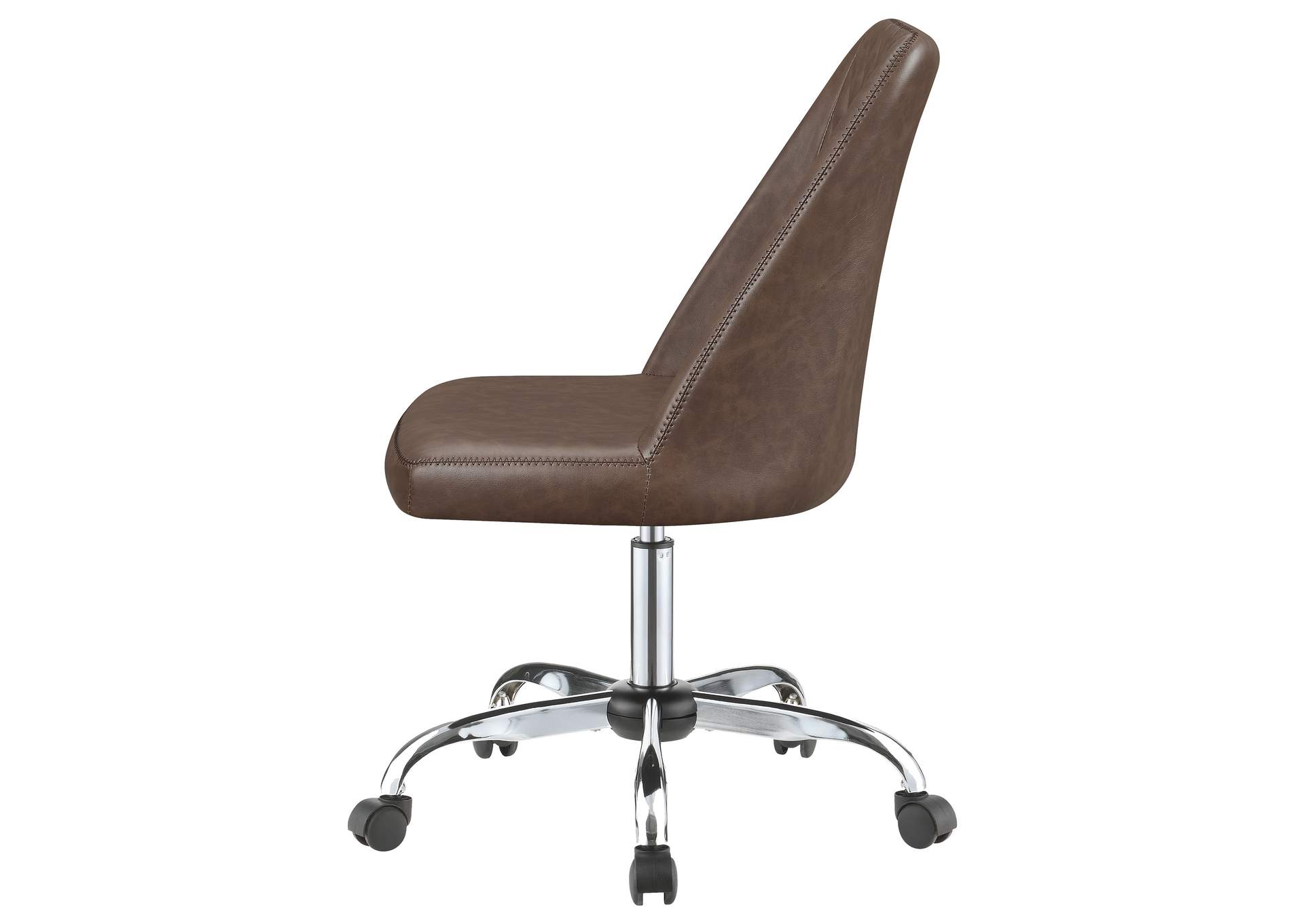 Althea Upholstered Tufted Back Office Chair Brown and Chrome,Coaster Furniture