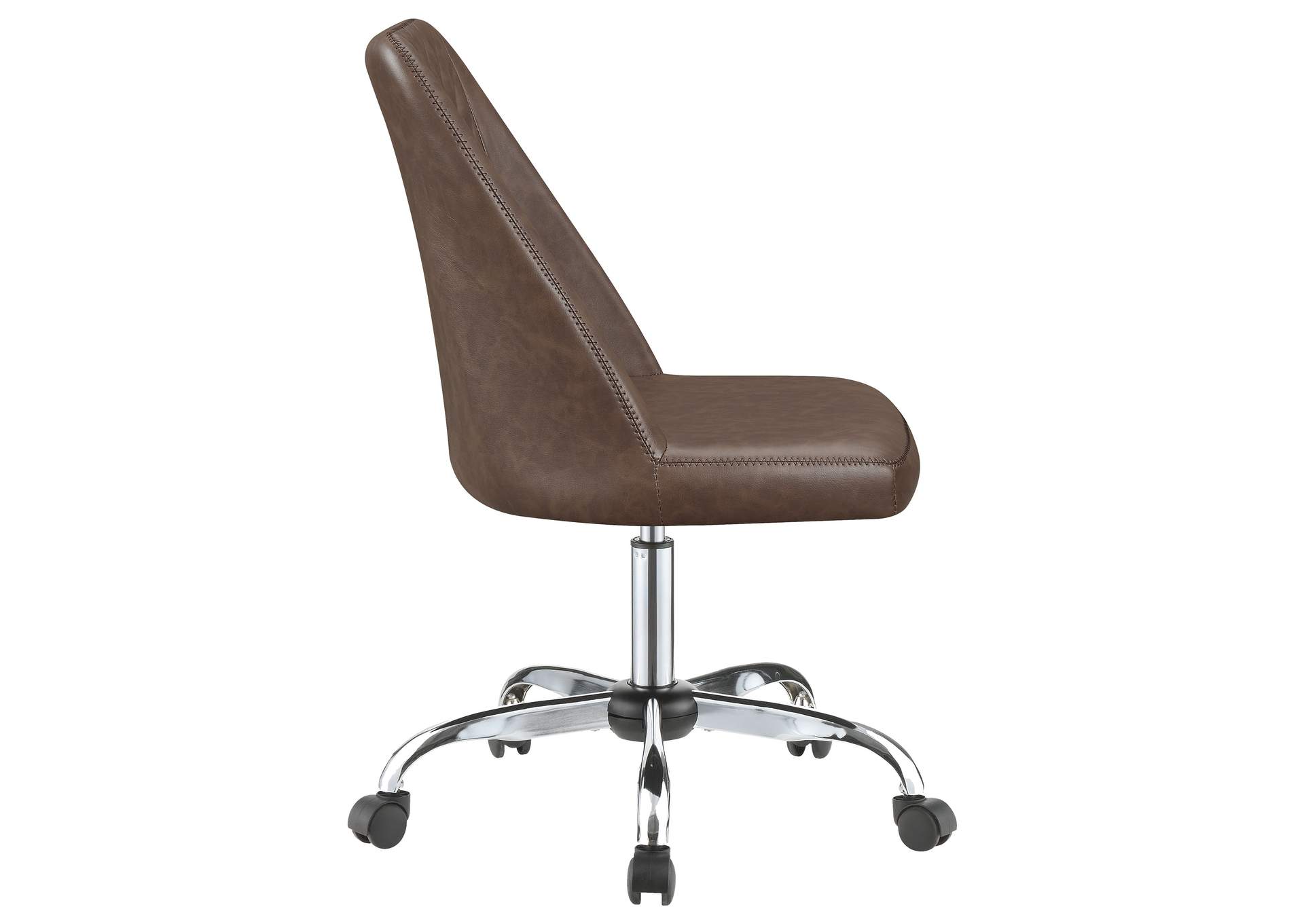 Althea Upholstered Tufted Back Office Chair Brown and Chrome,Coaster Furniture