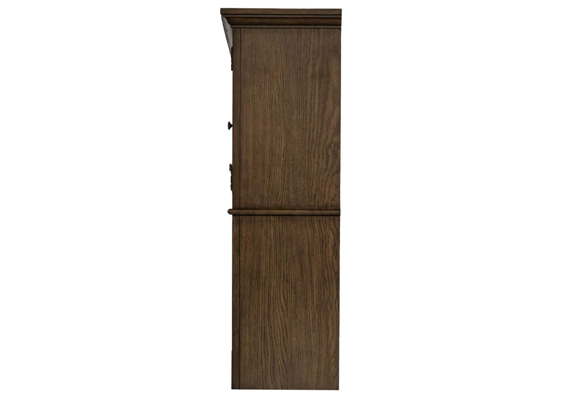 Hartshill 2-Door Hutch With Shelves Burnished Oak,Coaster Furniture