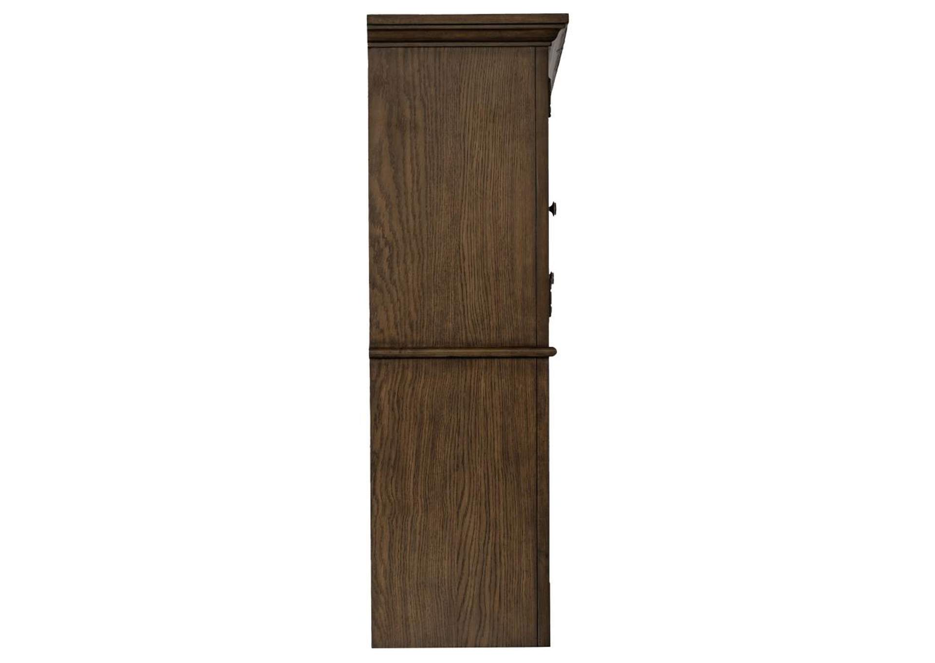 Hartshill 2-Door Hutch With Shelves Burnished Oak,Coaster Furniture