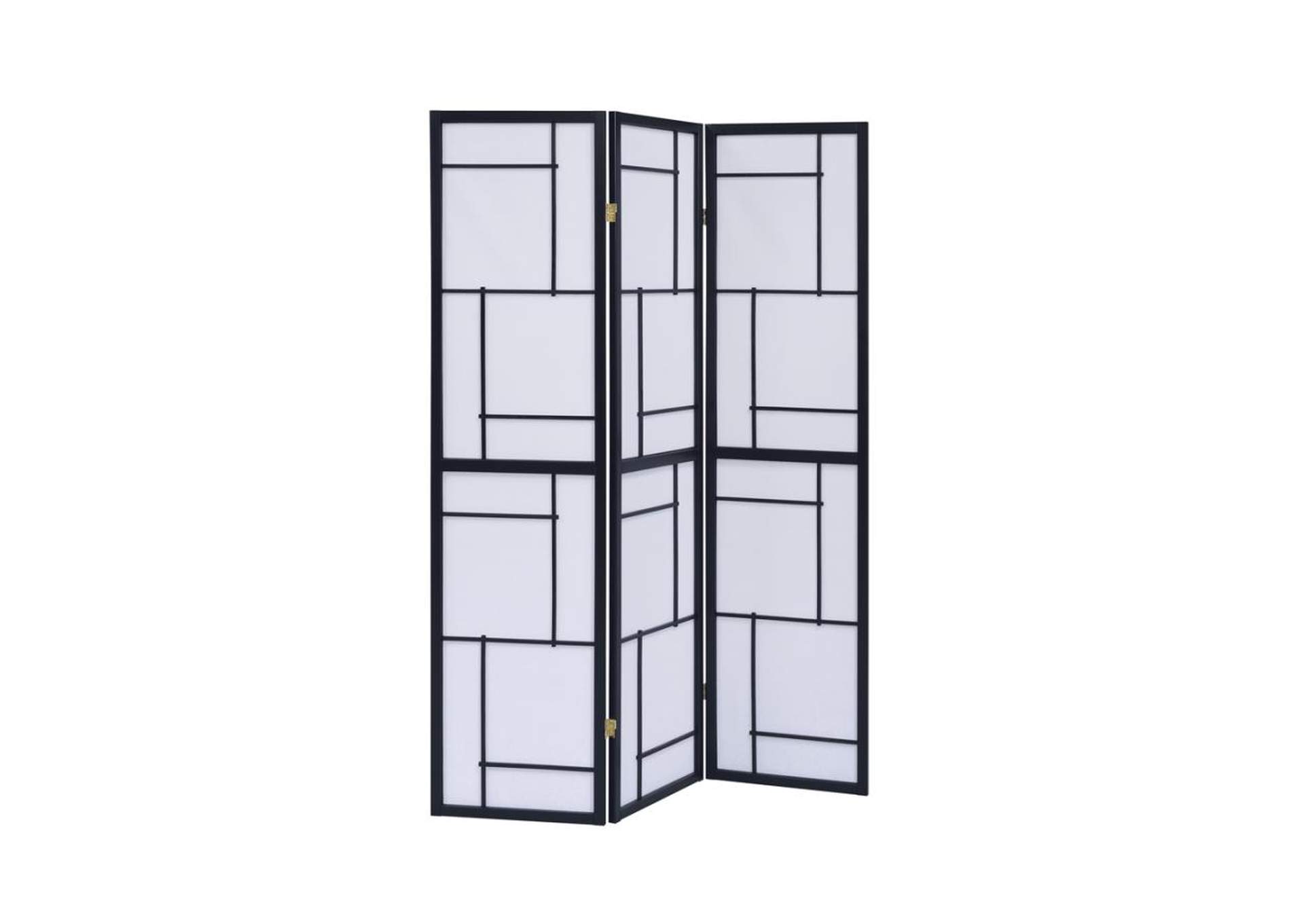 Katerina 3-Panel Folding Floor Screen Black And White,Coaster Furniture