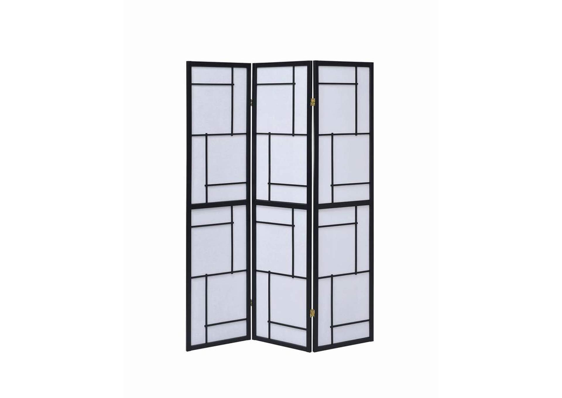 Katerina 3-panel Folding Floor Screen Black and White,Coaster Furniture