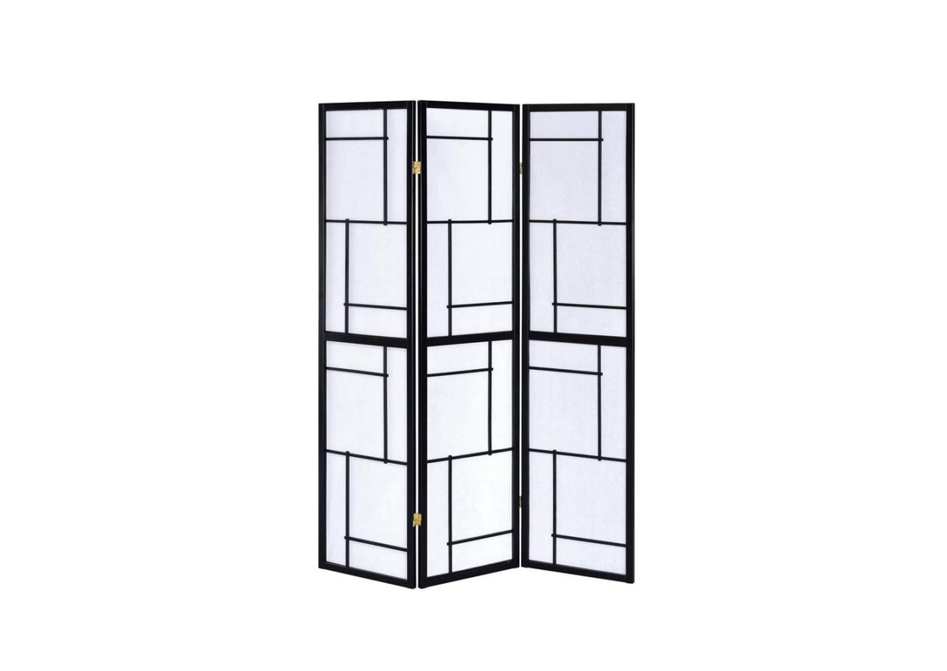 Katerina 3-Panel Folding Floor Screen Black And White,Coaster Furniture