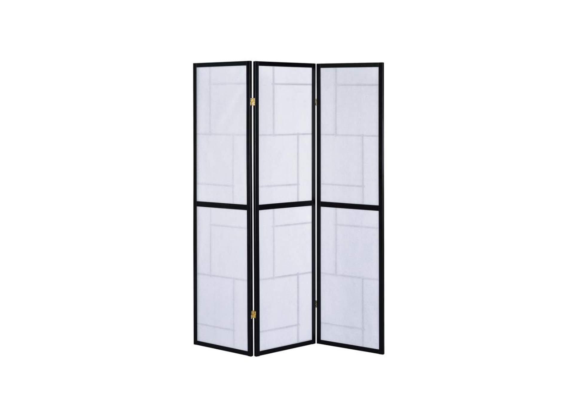 3-panel Folding Floor Screen Black and White,Coaster Furniture