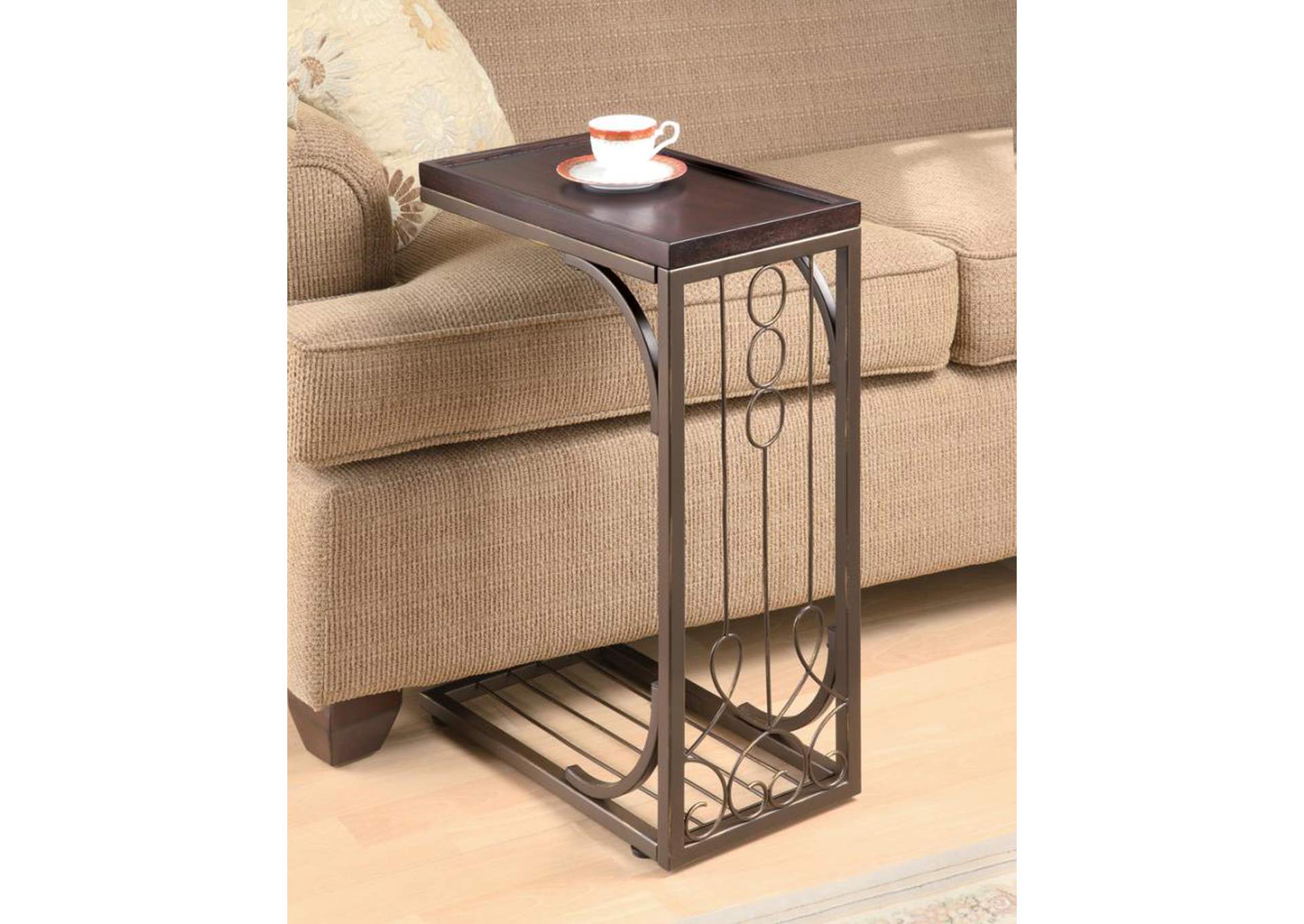 Alyssa Accent Table Brown And Burnished Copper,Coaster Furniture