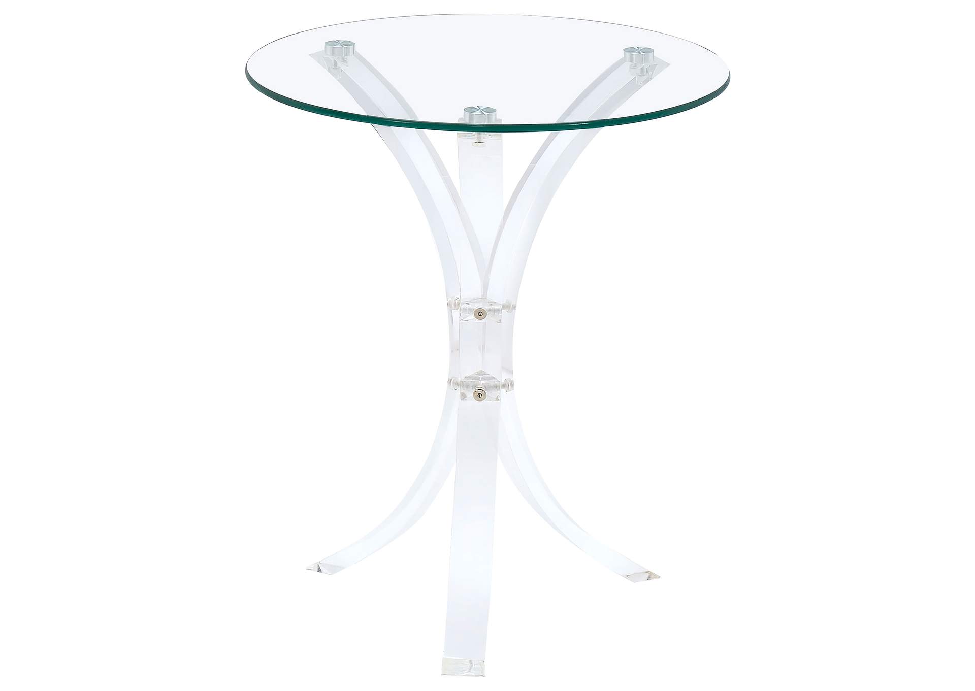 Emmett Round Accent Table Clear,Coaster Furniture