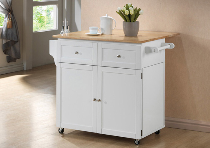 White Kitchen Cart,ABF Coaster Furniture