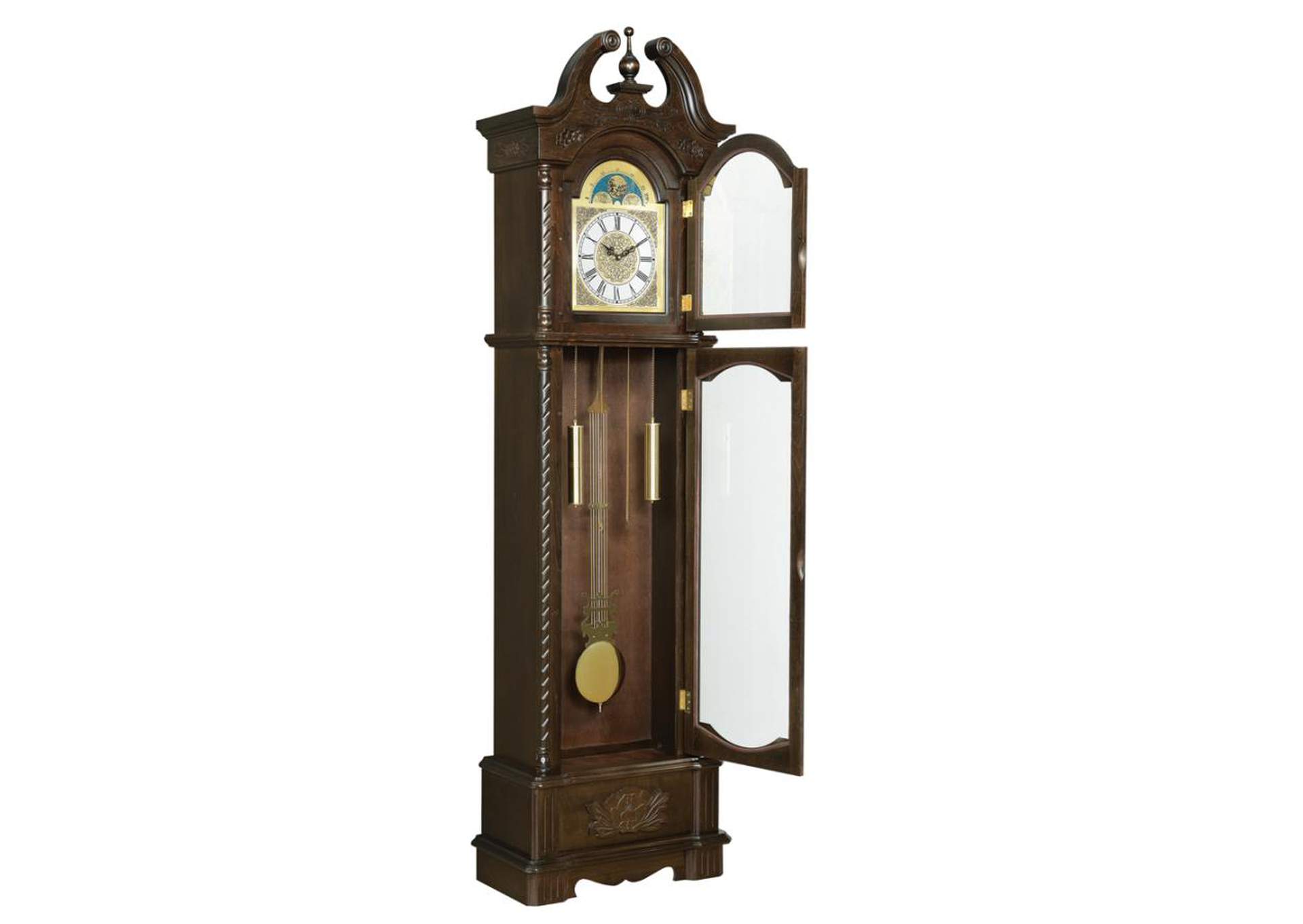 Cedric Grandfather Clock With Chime Golden Brown,Coaster Furniture