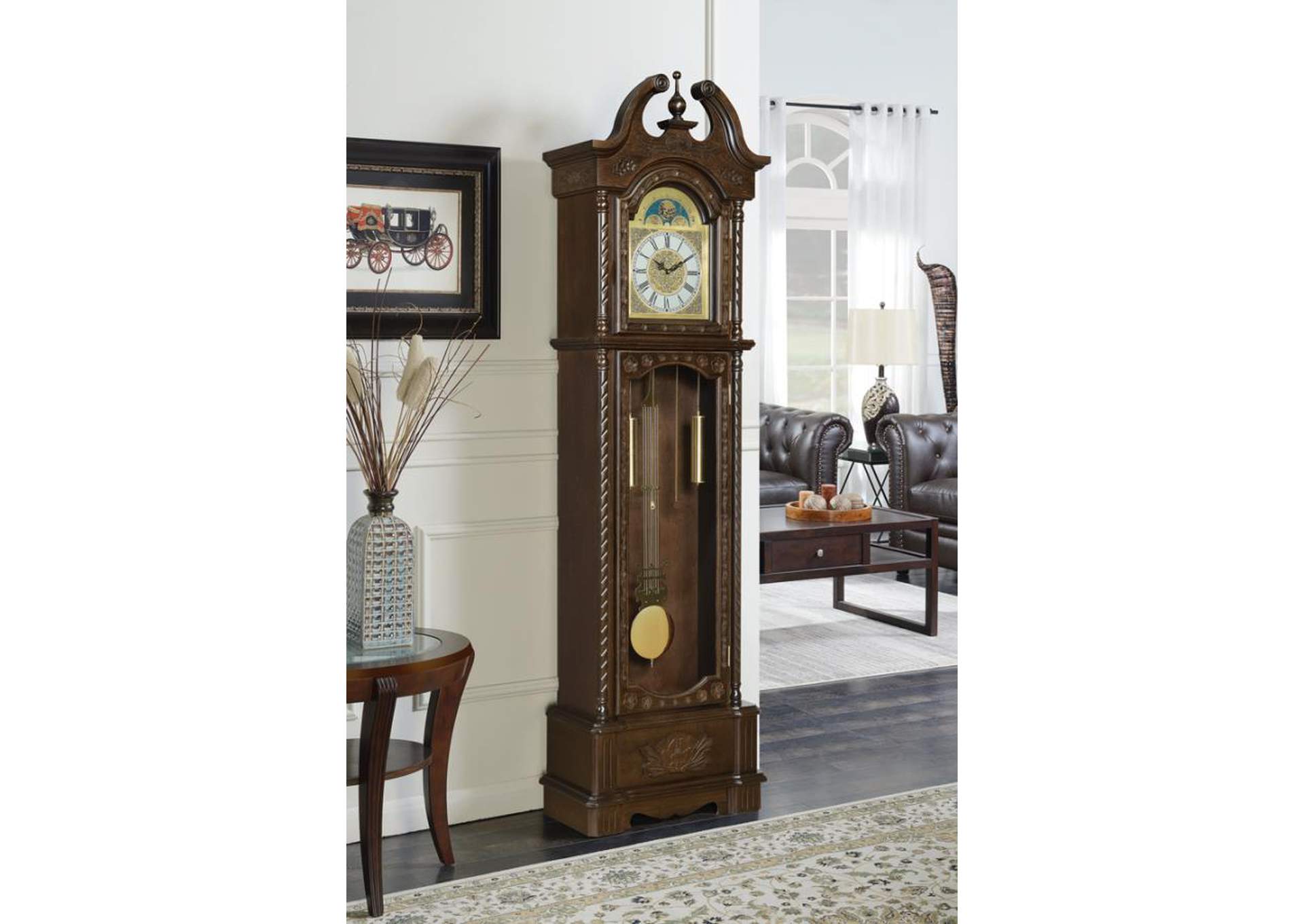 Grandfather Clock with Chime Golden Brown,Coaster Furniture