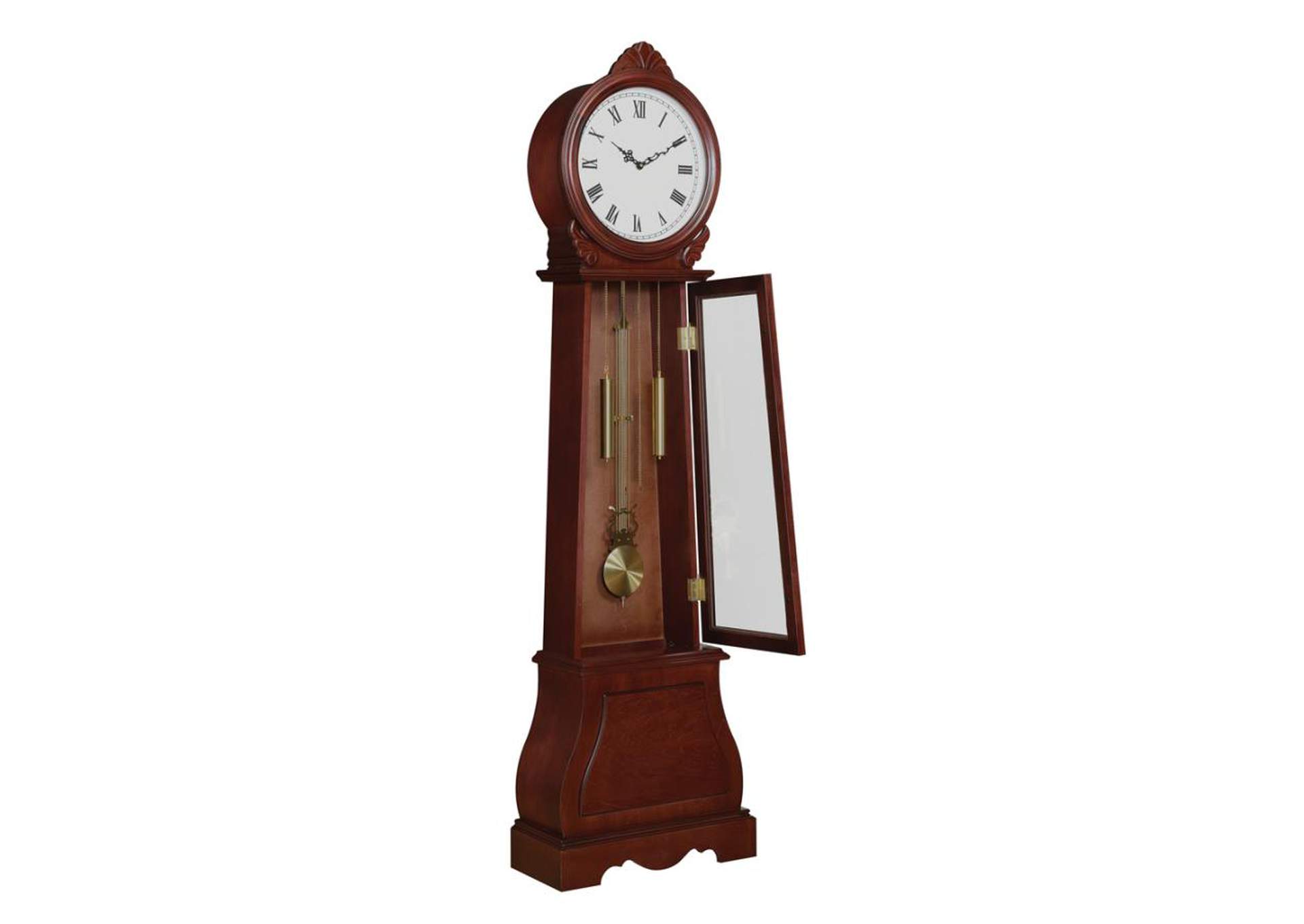 Grandfather Clock with Chime Brown Red,Coaster Furniture