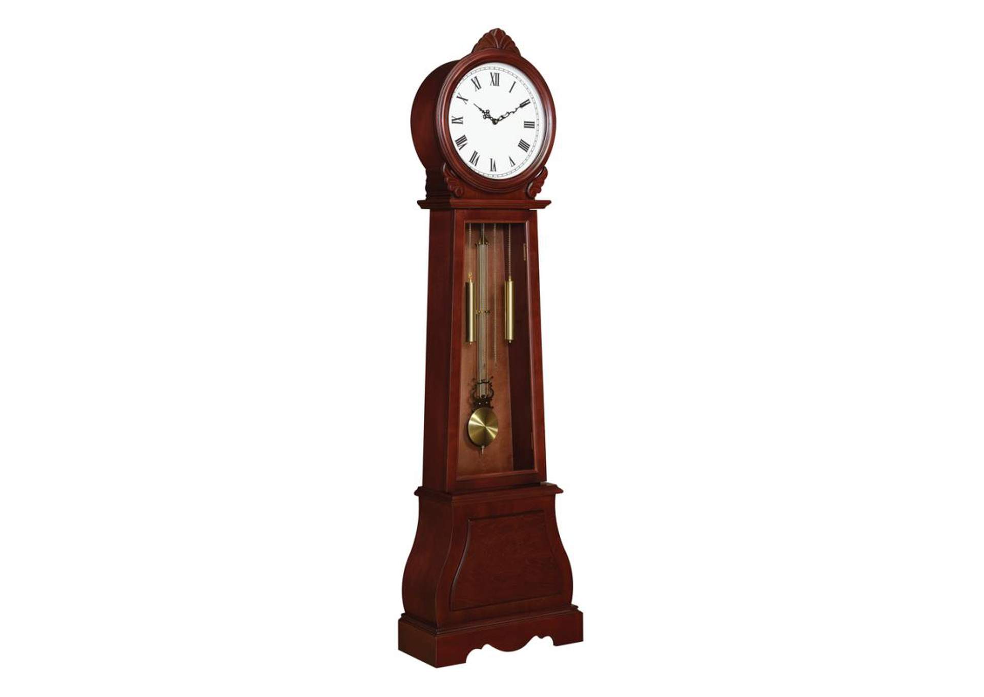 Narcissa Grandfather Clock With Chime Brown Red,Coaster Furniture