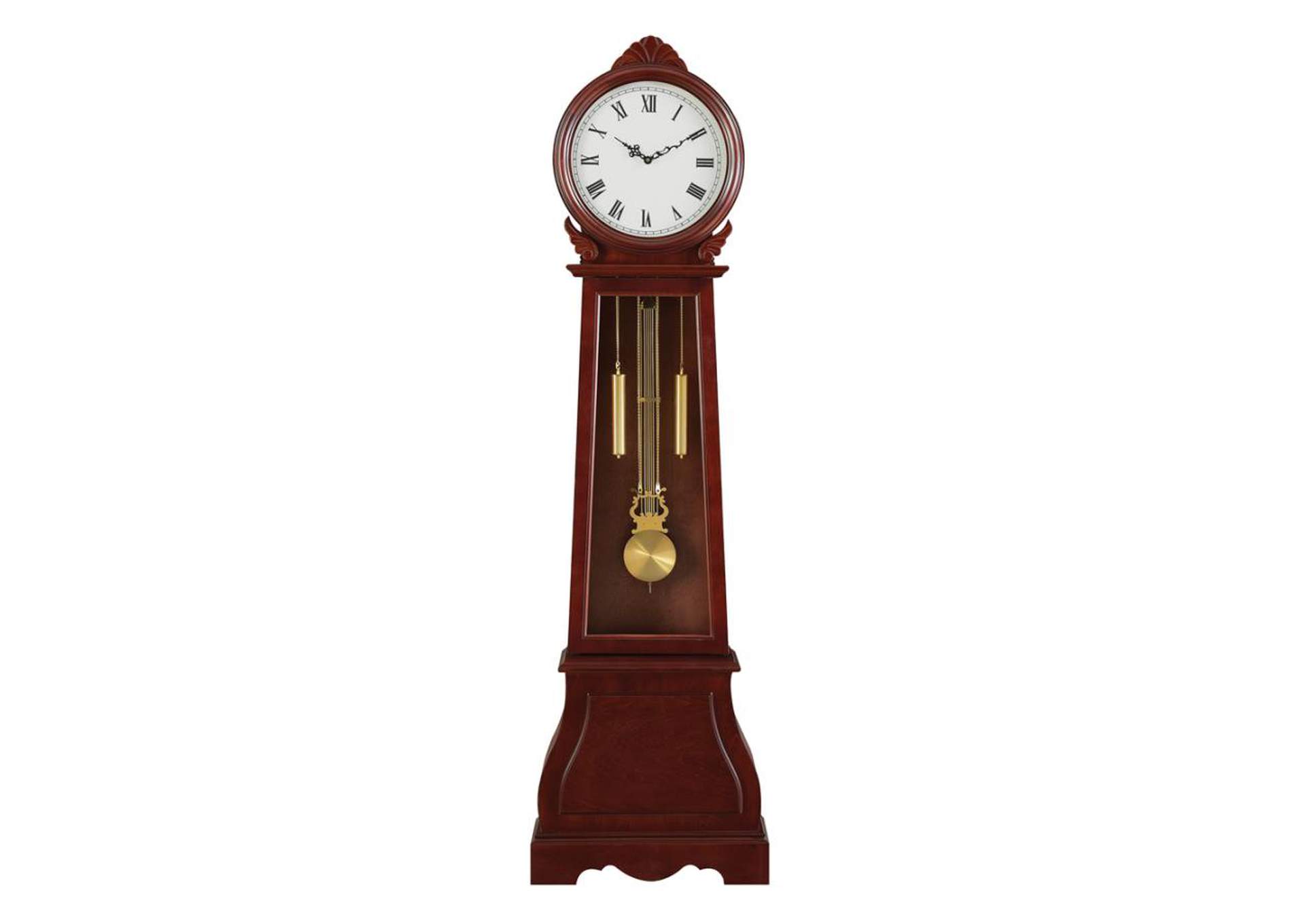 Narcissa Grandfather Clock with Chime Brown Red,Coaster Furniture