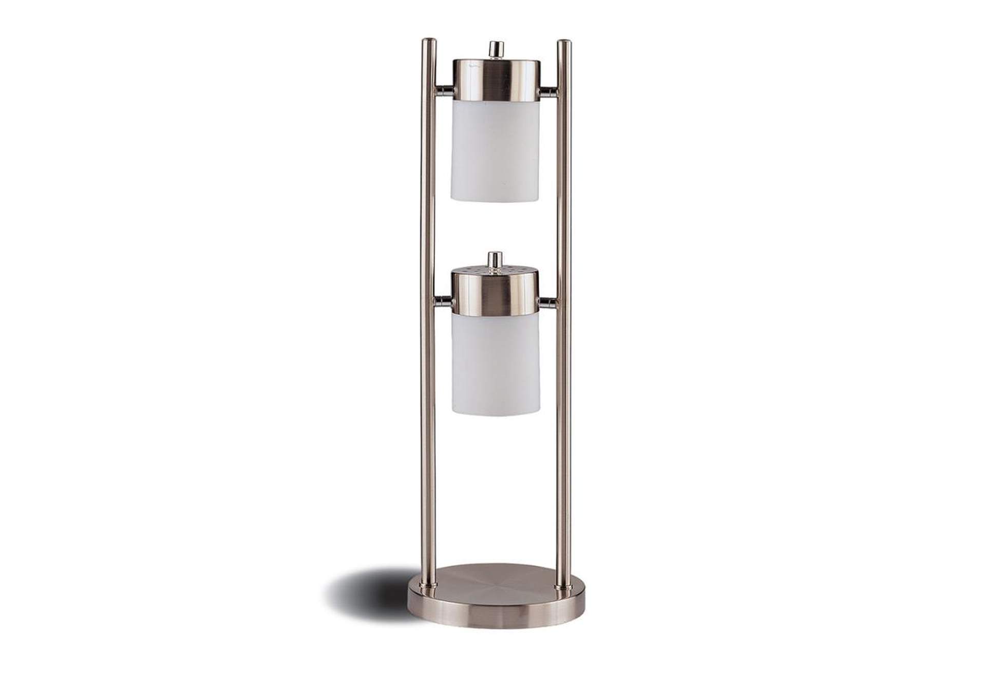 Adjustable Swivel Table Lamp Brushed Silver,Coaster Furniture