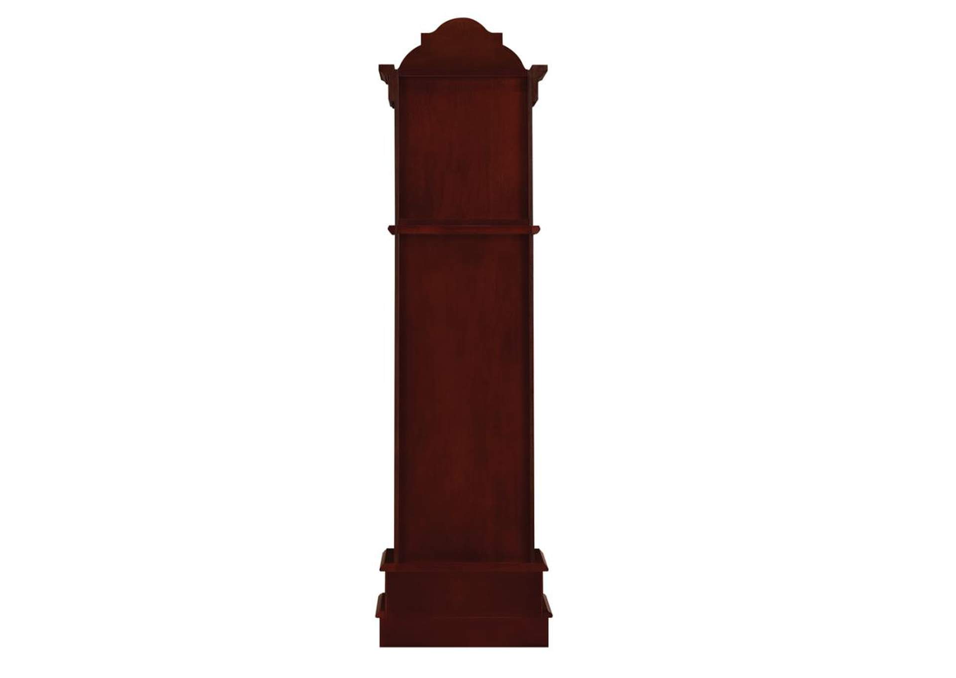 Diggory Grandfather Clock Brown Red and Clear,Coaster Furniture