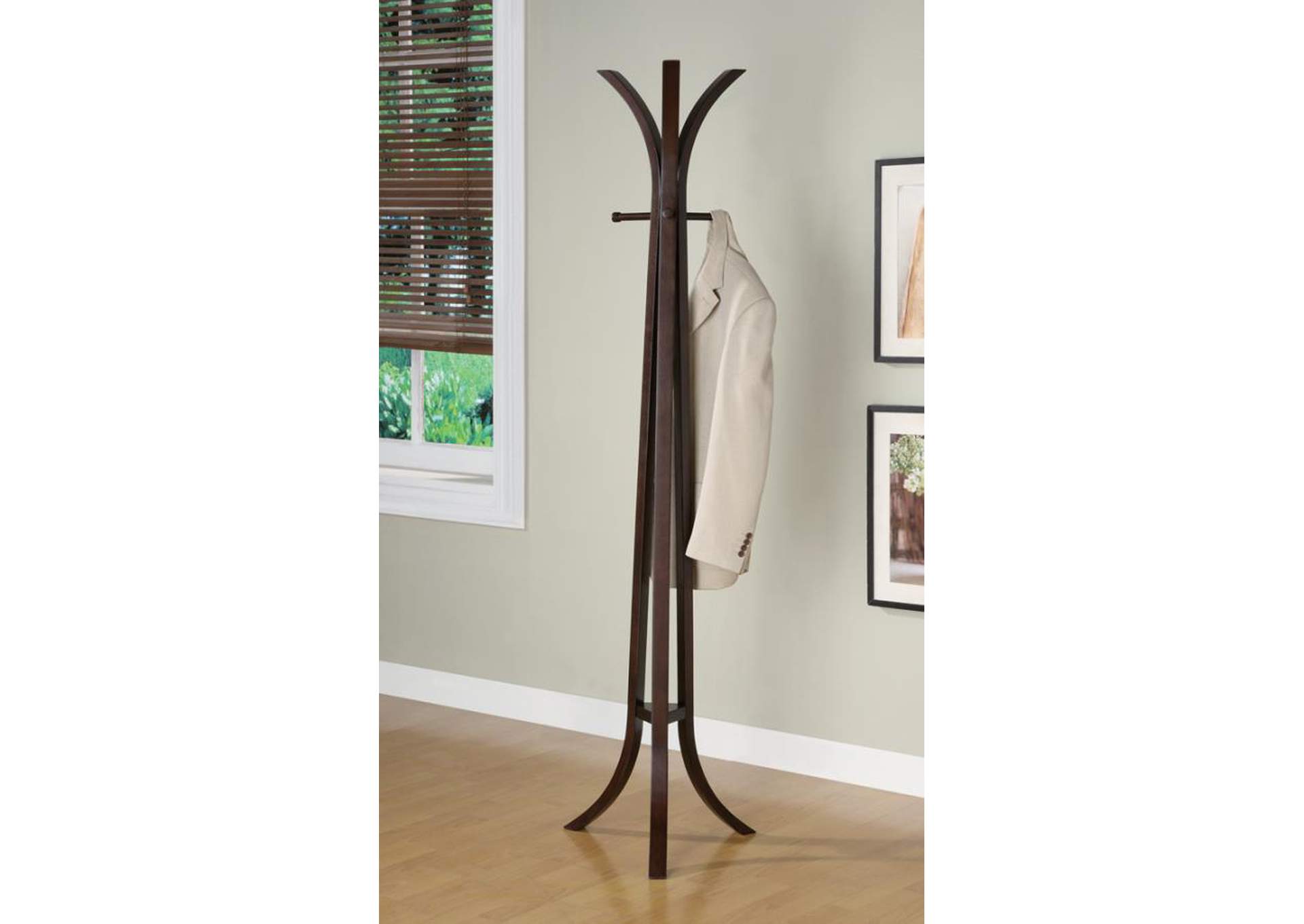 Coat Rack with 6 Hooks Cappuccino,Coaster Furniture
