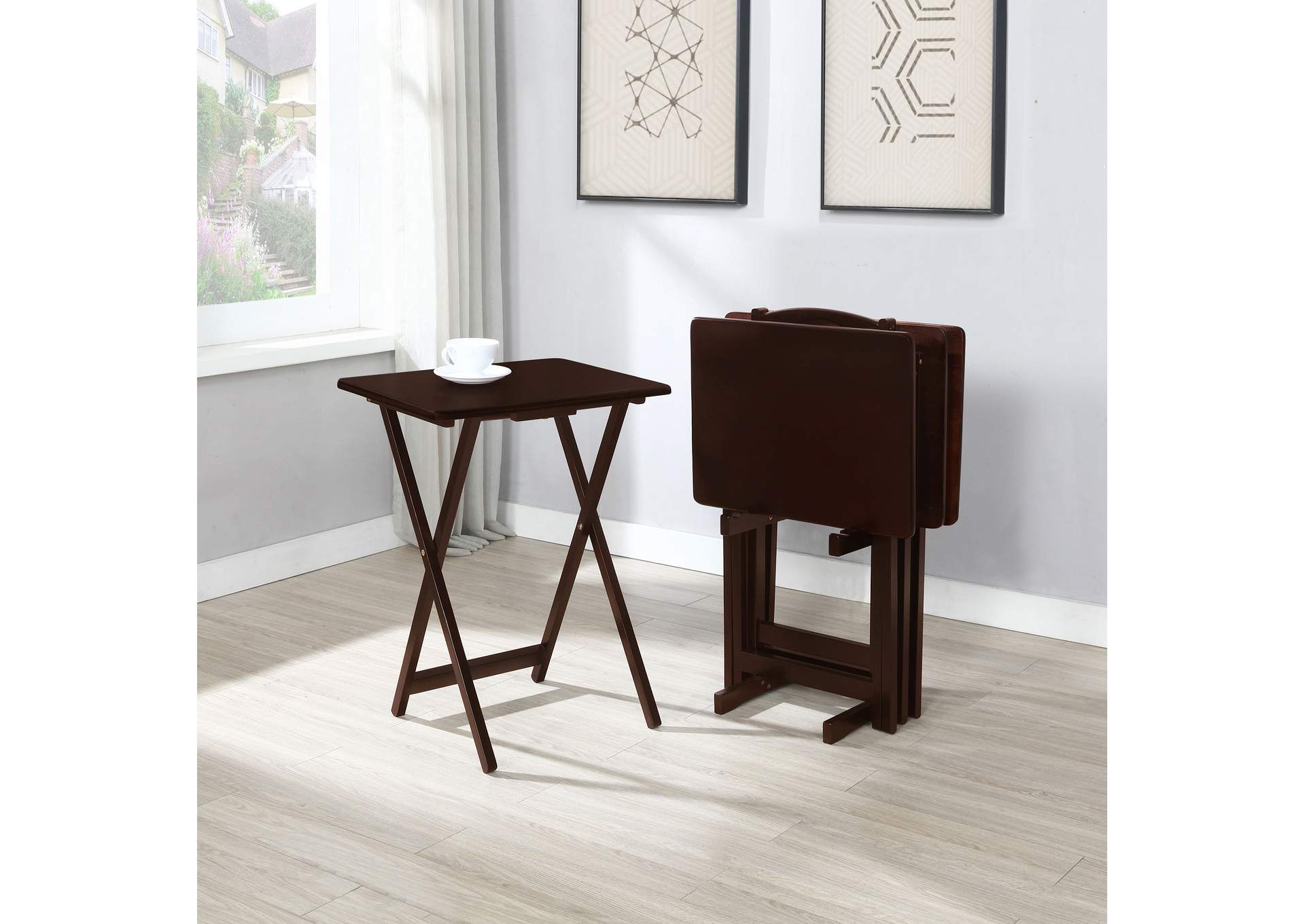 Donna 5-piece Tray Table Set Cappuccino,Coaster Furniture