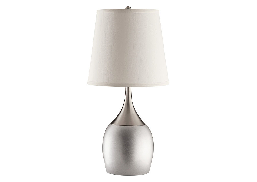 Silver Casual Silver and Chrome Accent Lamp,Coaster Furniture