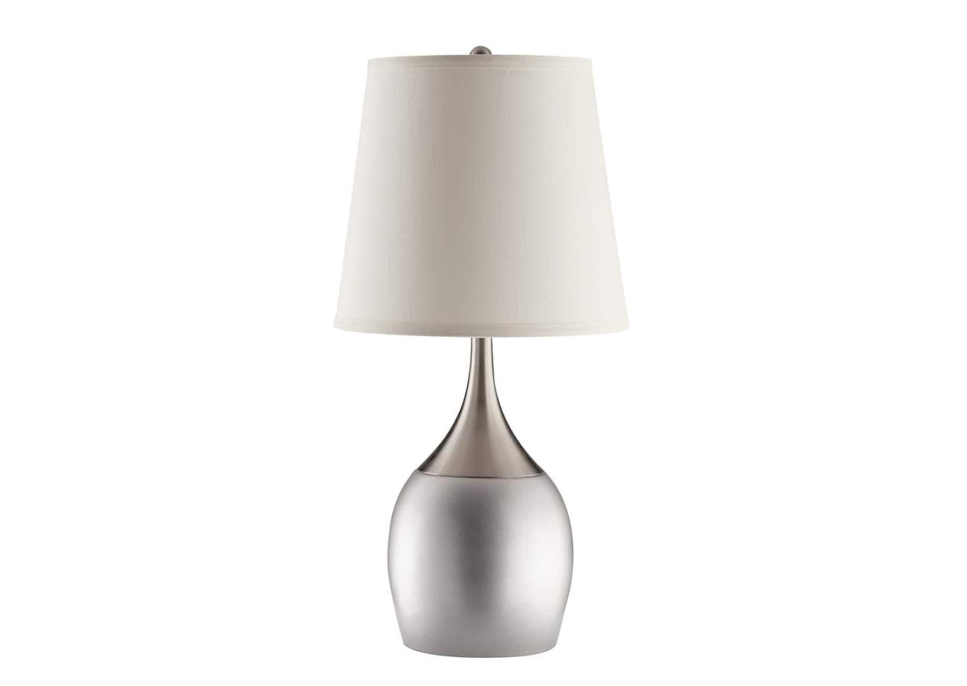 Empire Shade Table Lamps Silver and Chrome (Set of 2),Coaster Furniture