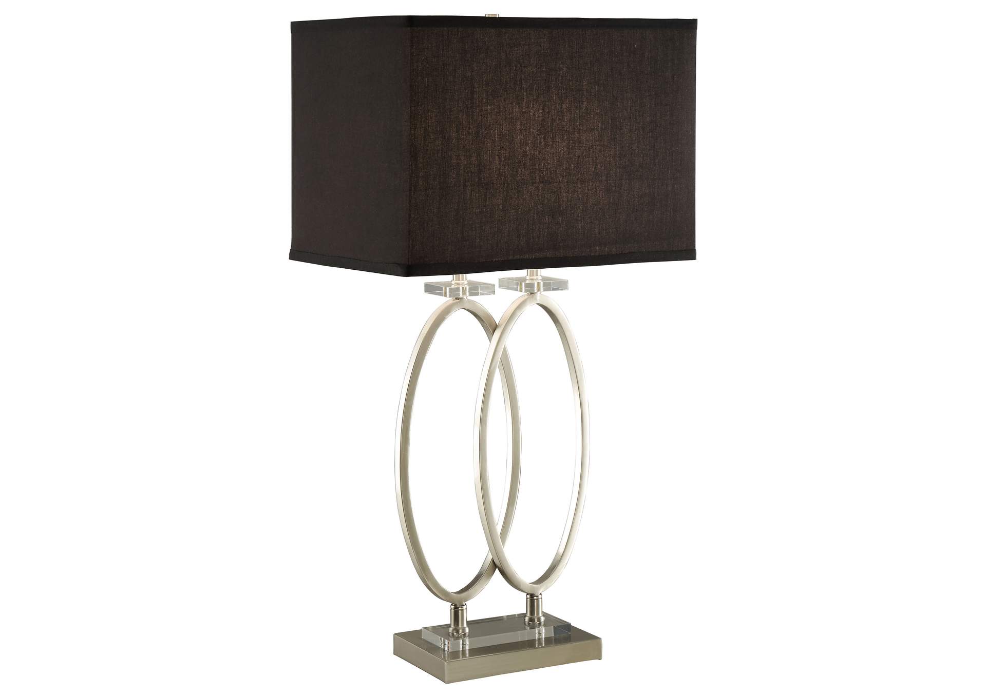 Izuku Rectangular Shade Table Lamp Black and Brushed Nickel,Coaster Furniture