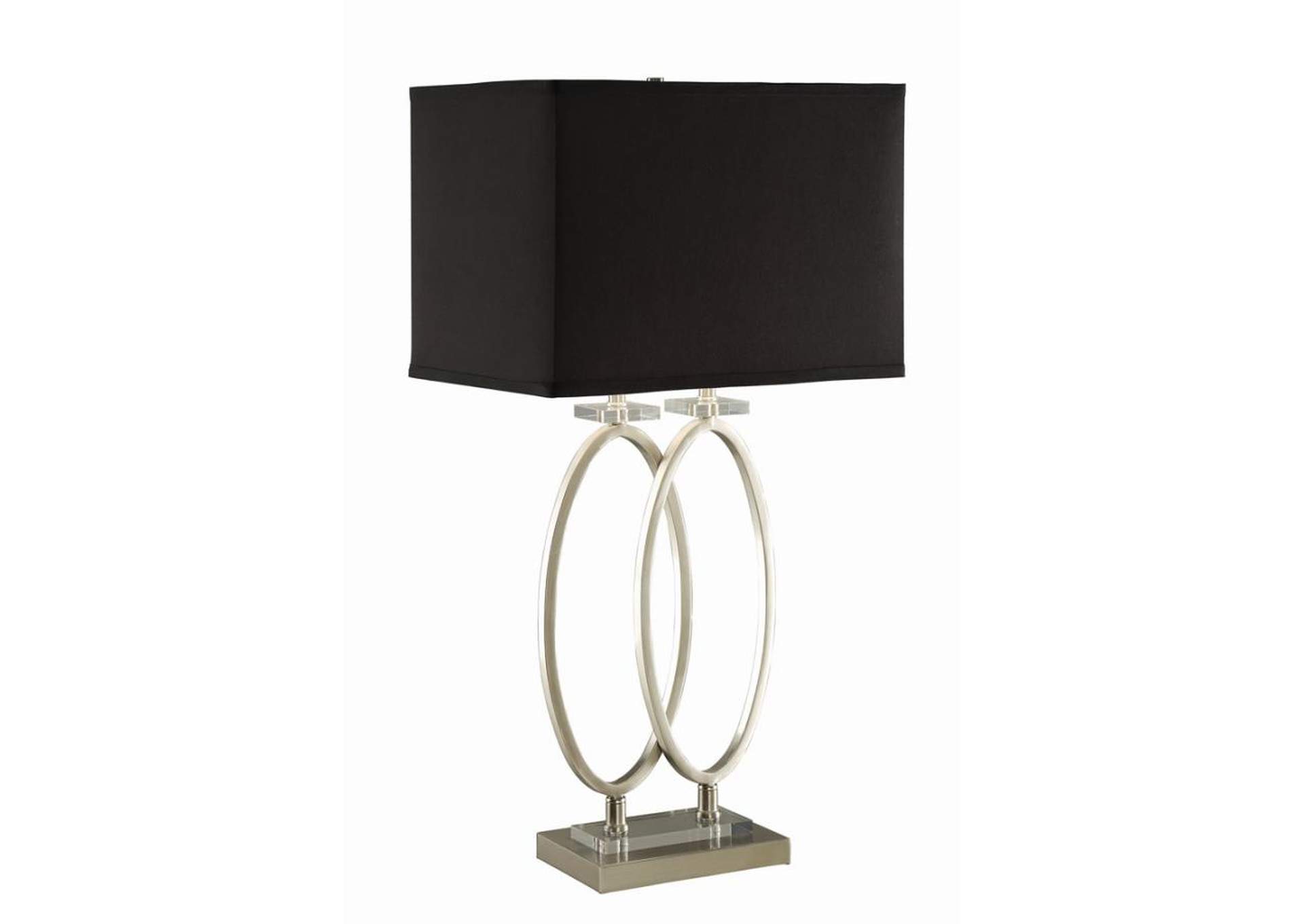 Rectangular Shade Table Lamp Black and Brushed Nickel,Coaster Furniture