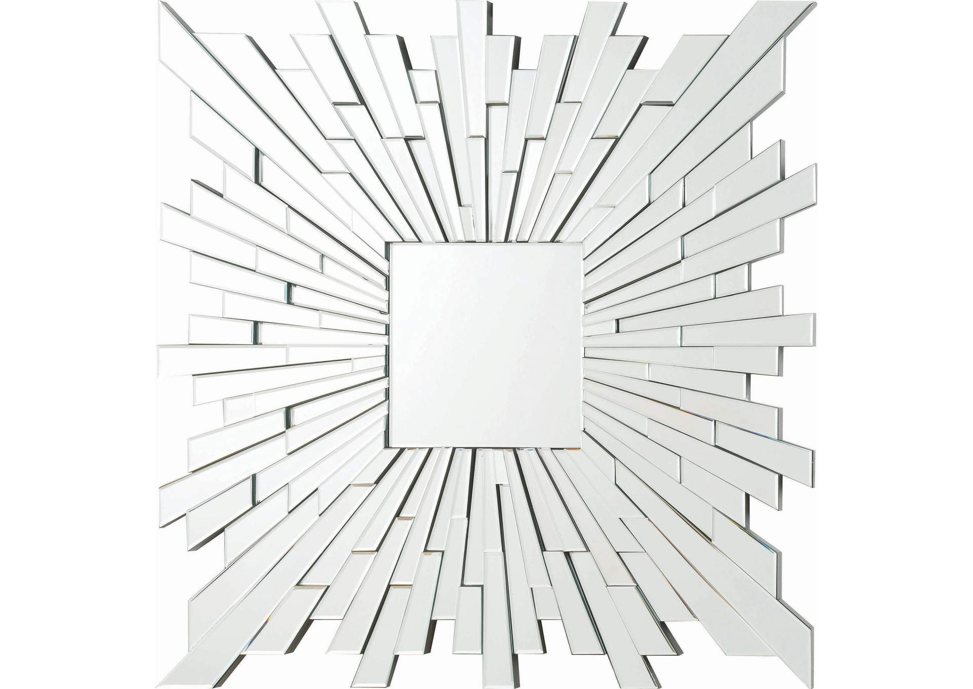 Square Sunburst Wall Mirror Silver,Coaster Furniture