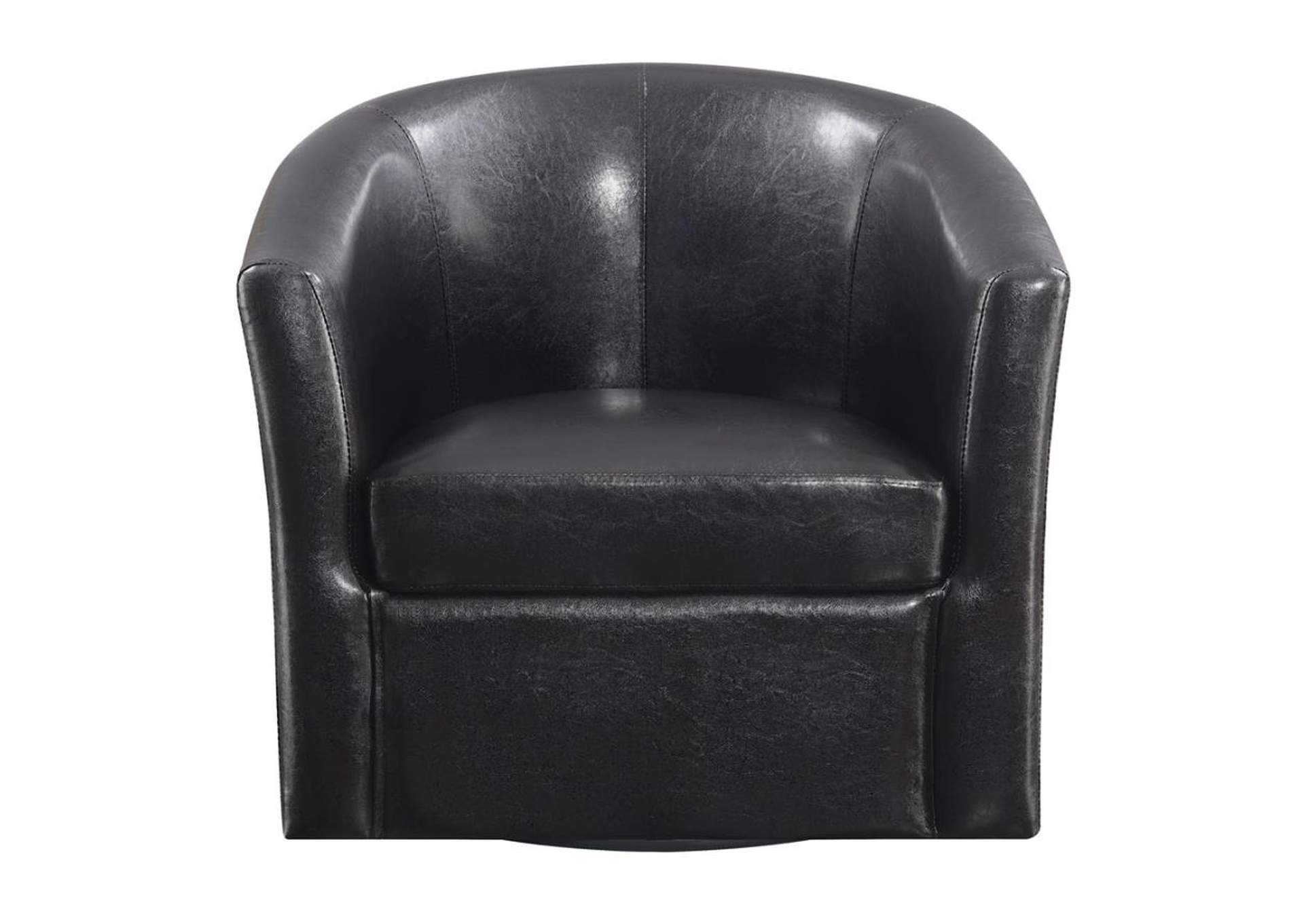 Turner Upholstery Sloped Arm Accent Swivel Chair Dark Brown,Coaster Furniture