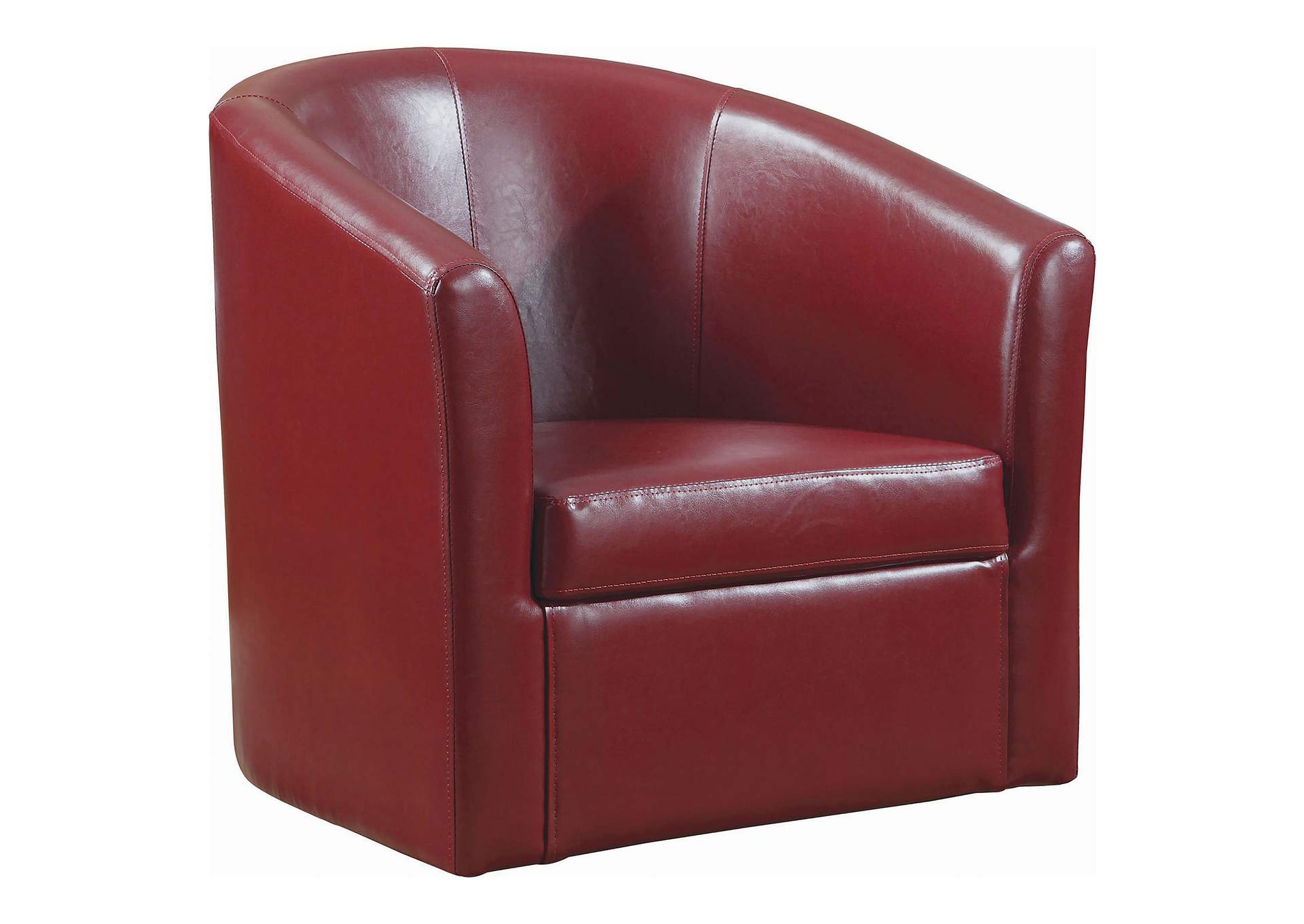 Turner Upholstery Sloped Arm Accent Swivel Chair Red,Coaster Furniture
