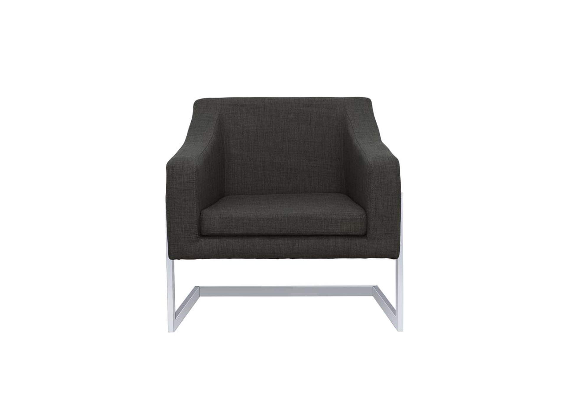 Chris Upholstered Accent Chair Chrome and Grey,Coaster Furniture