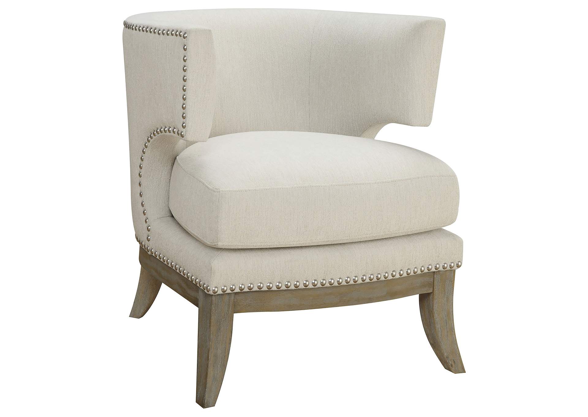 Dominic Barrel Back Accent Chair White and Weathered Grey,Coaster Furniture