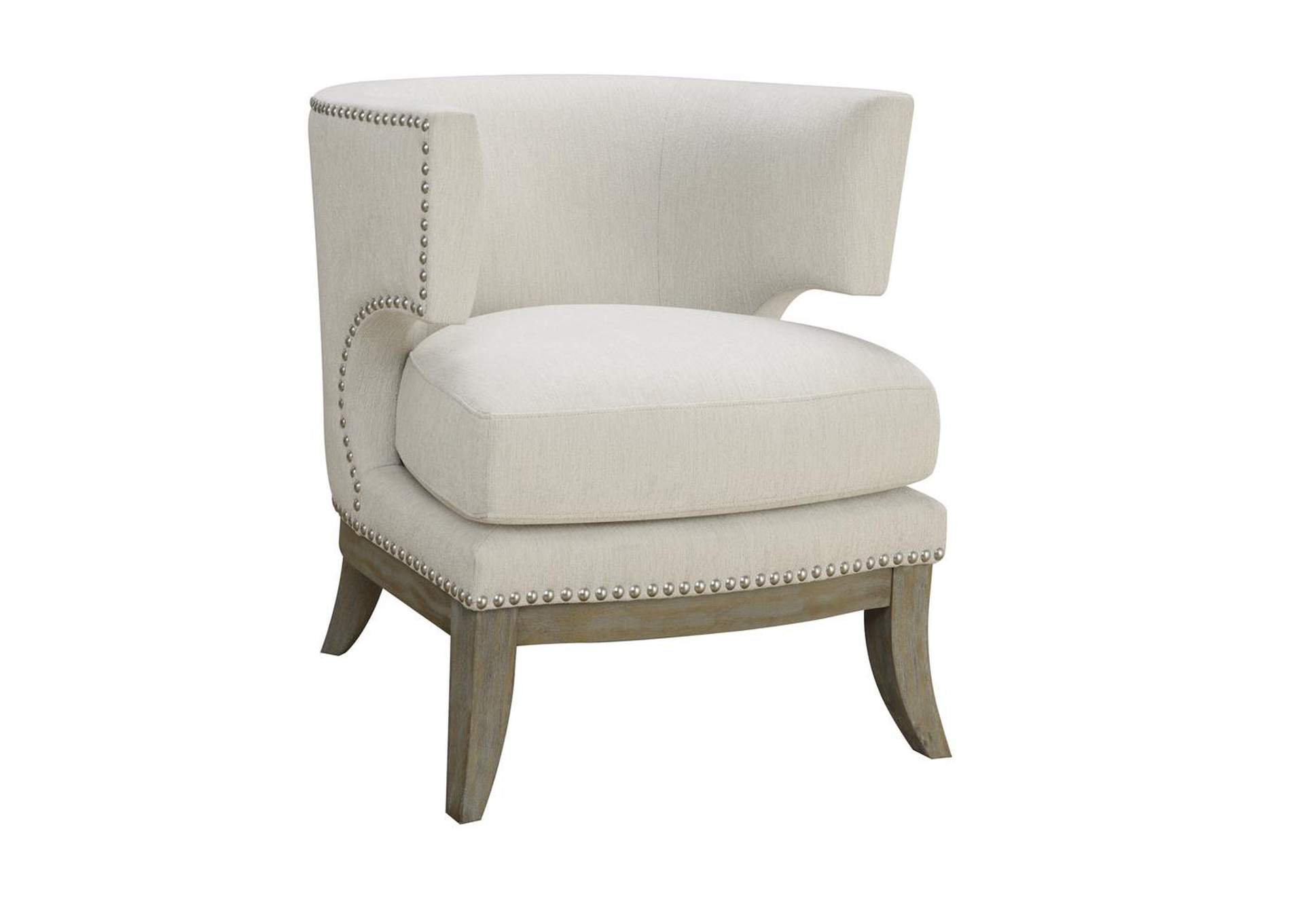 Barrel Back Accent Chair White and Weathered Grey,Coaster Furniture