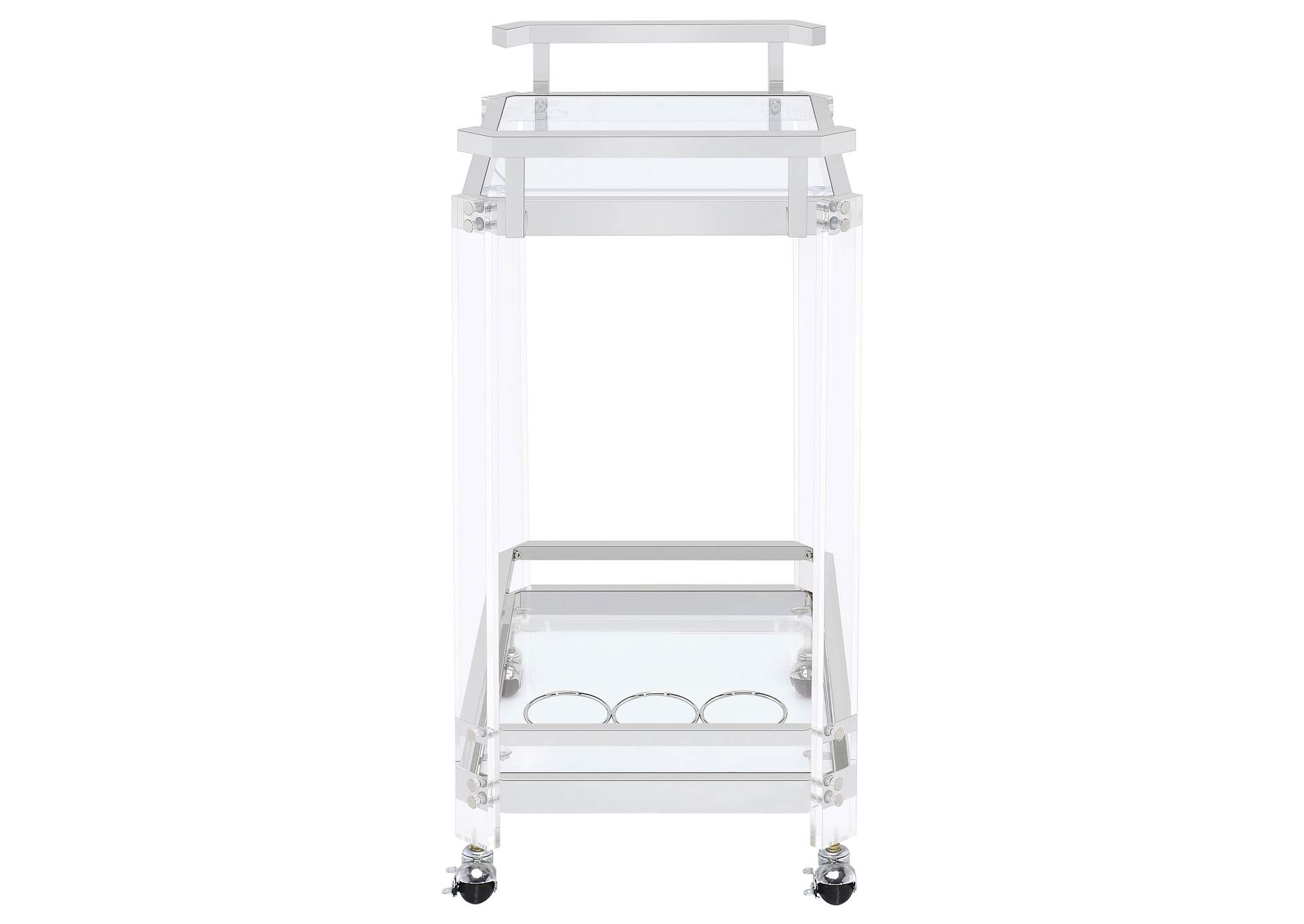 Jefferson 2-tier Glass Serving Cart Clear,Coaster Furniture