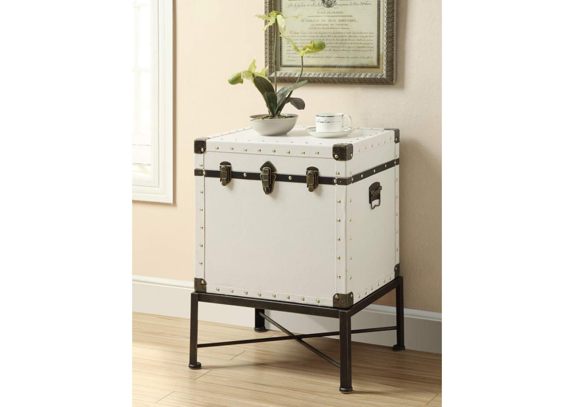 Accent Cabinet with Nailhead Trim White,Coaster Furniture