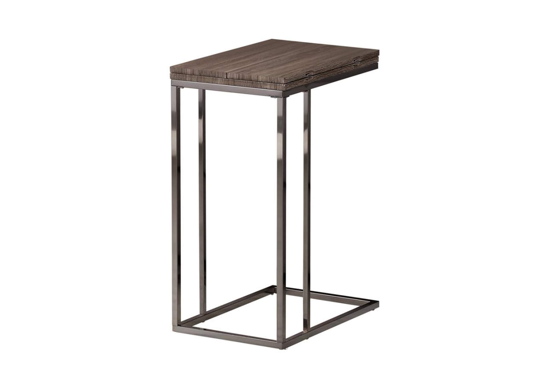 Pedro Expandable Top Accent Table Weathered Grey And Black,Coaster Furniture