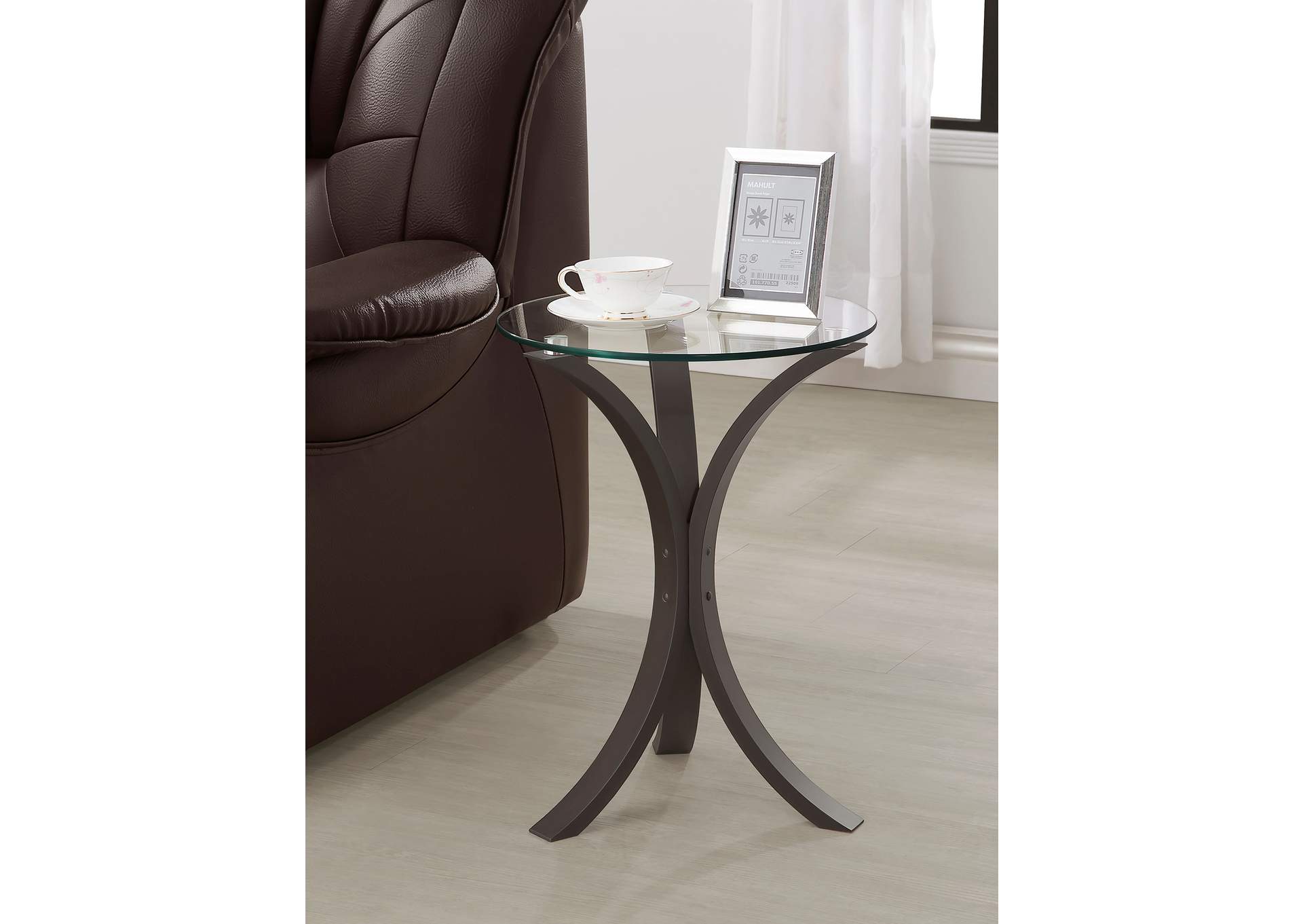 Edgar Round Accent Table Cappuccino,Coaster Furniture