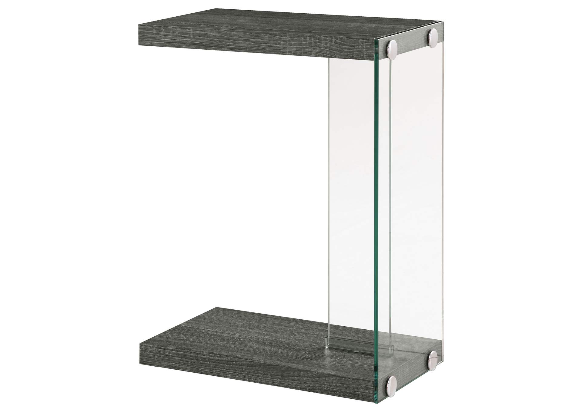 Alison Accent Table Weathered Grey and Clear,Coaster Furniture