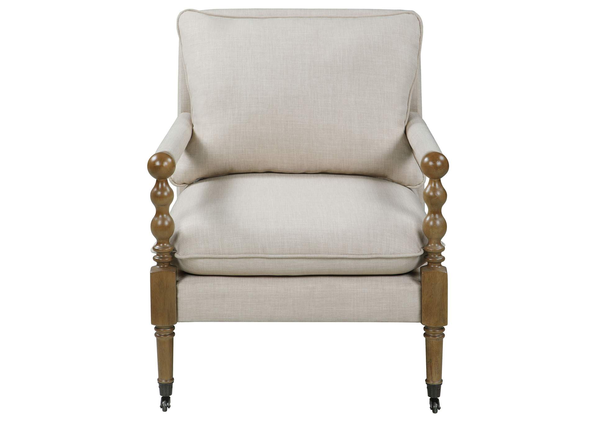 Monaghan Upholstered Accent Chair with Casters Beige,Coaster Furniture