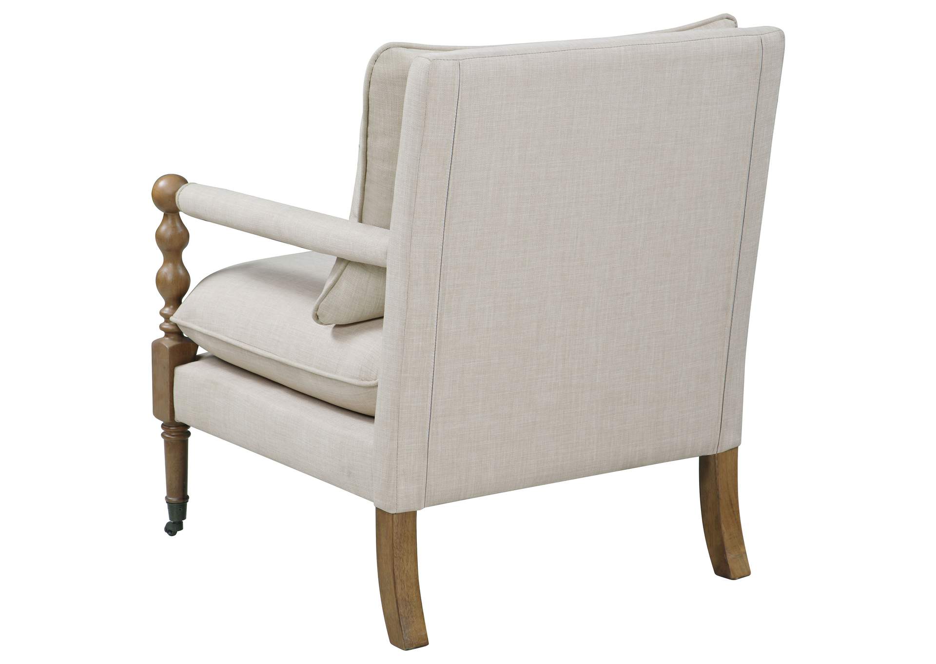 Monaghan Upholstered Accent Chair with Casters Beige,Coaster Furniture