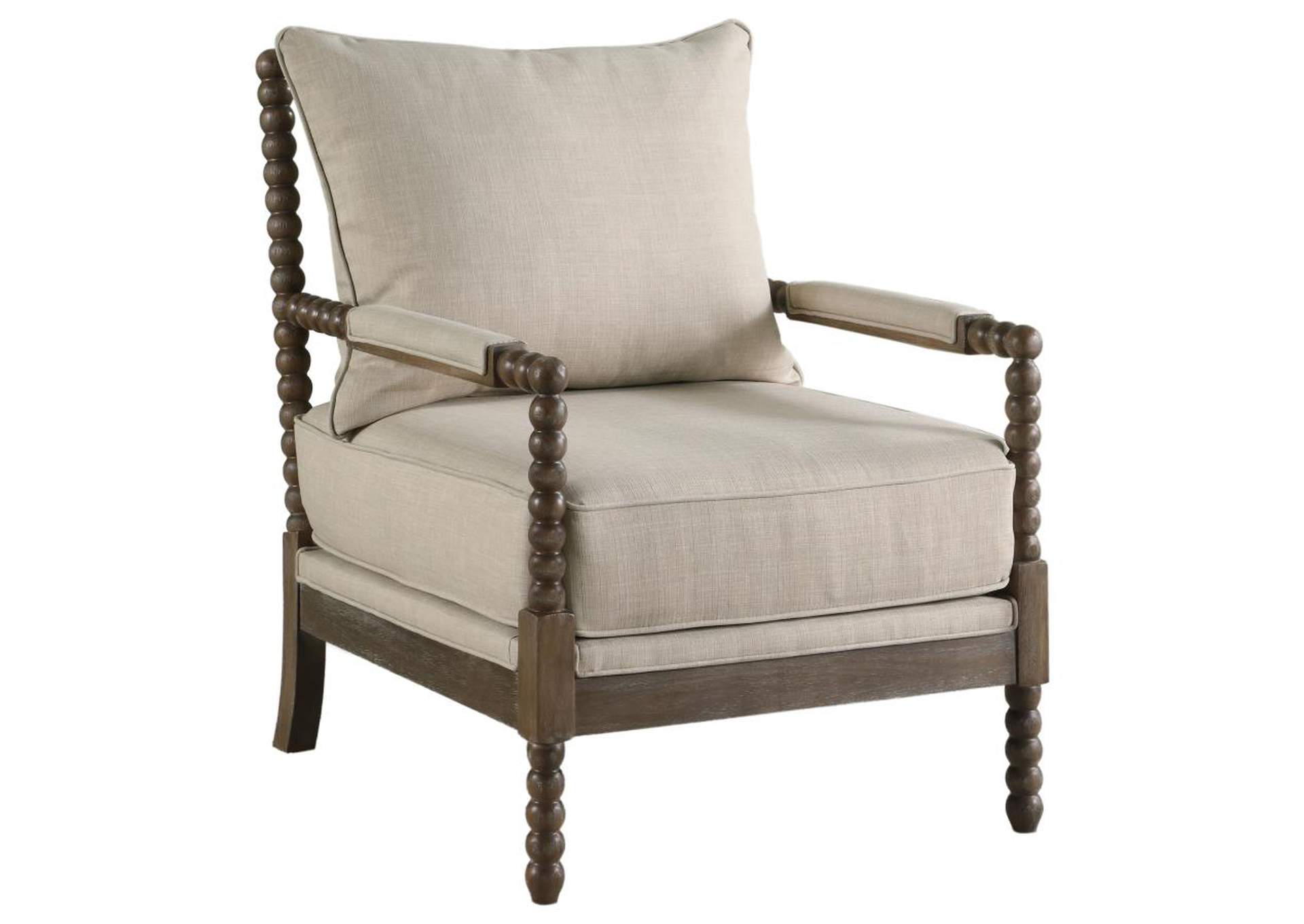 Blanchett Cushion Back Accent Chair Beige And Natural,Coaster Furniture