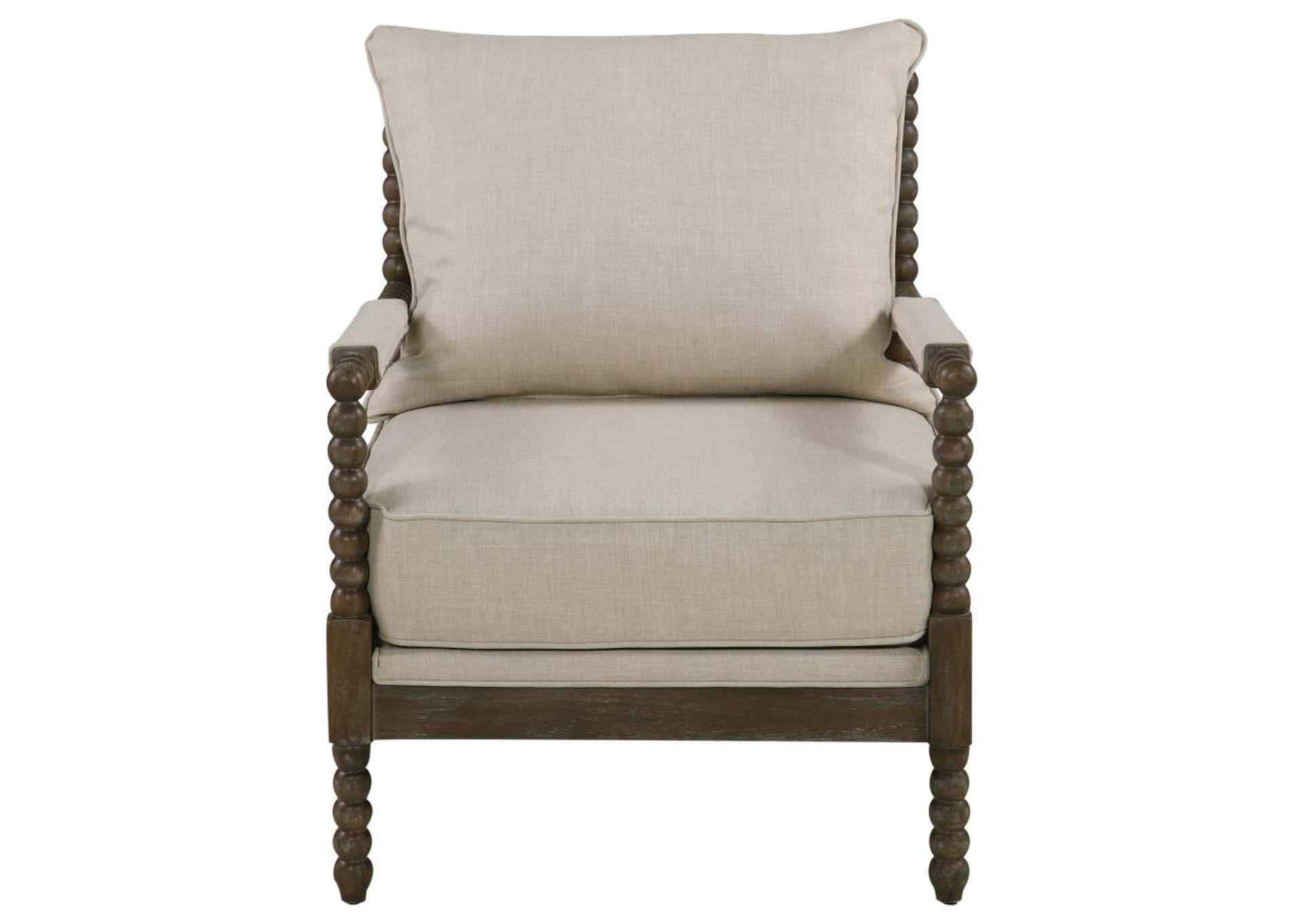 Blanchett Cushion Back Accent Chair Beige and Natural,Coaster Furniture