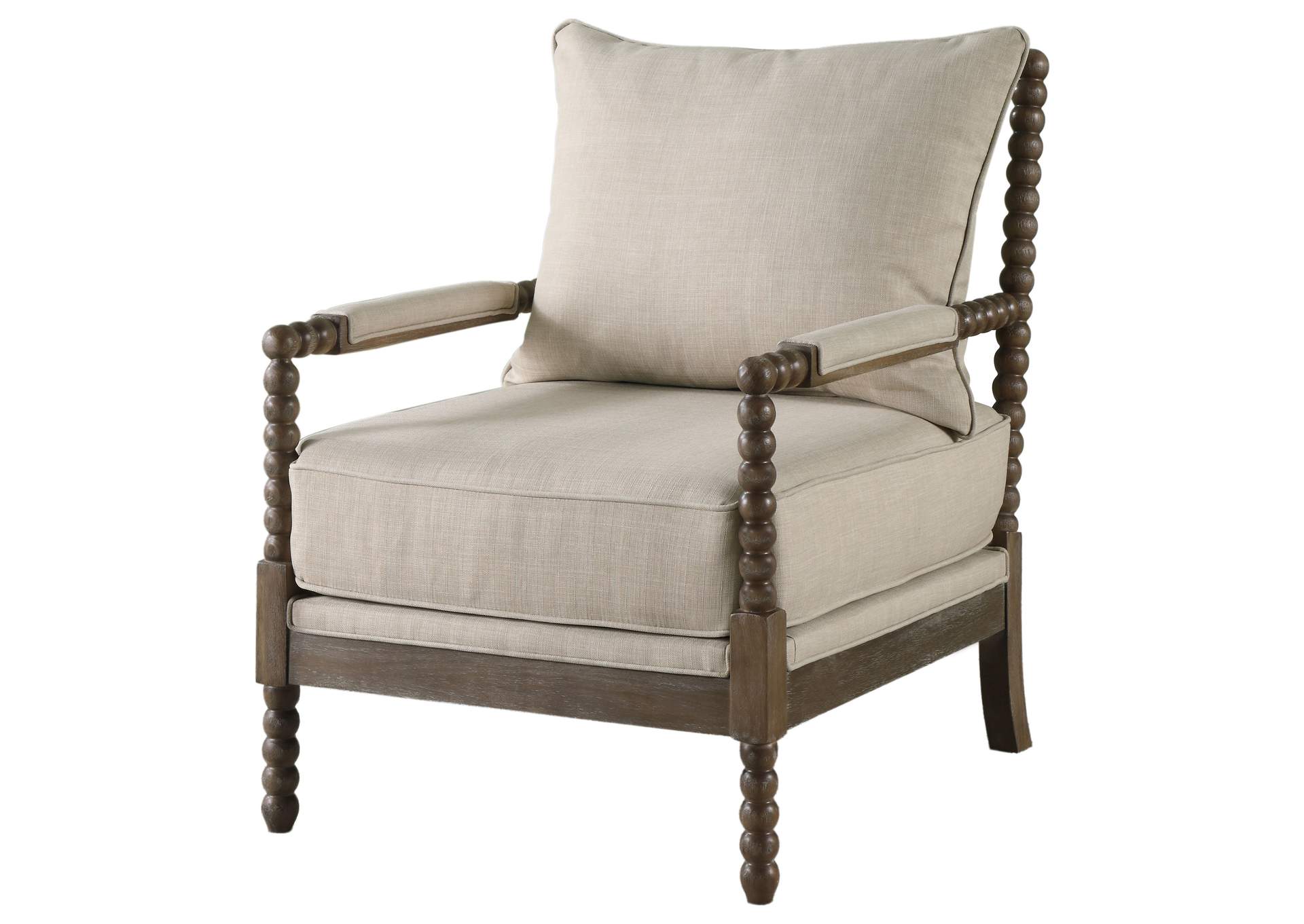 Blanchett Cushion Back Accent Chair Beige and Natural,Coaster Furniture