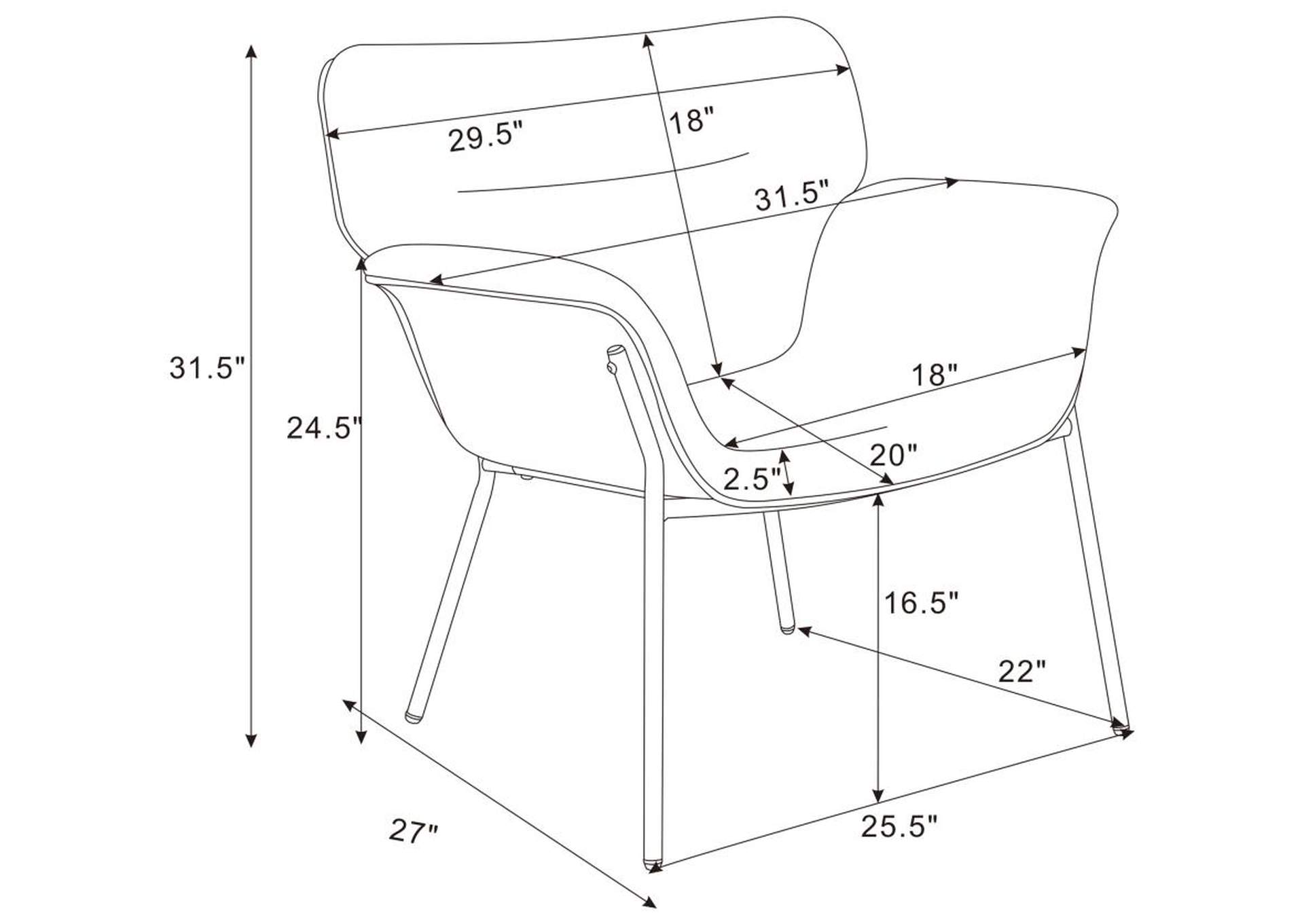 Davina Upholstered Flared Arms Accent Chair Ash Grey,Coaster Furniture