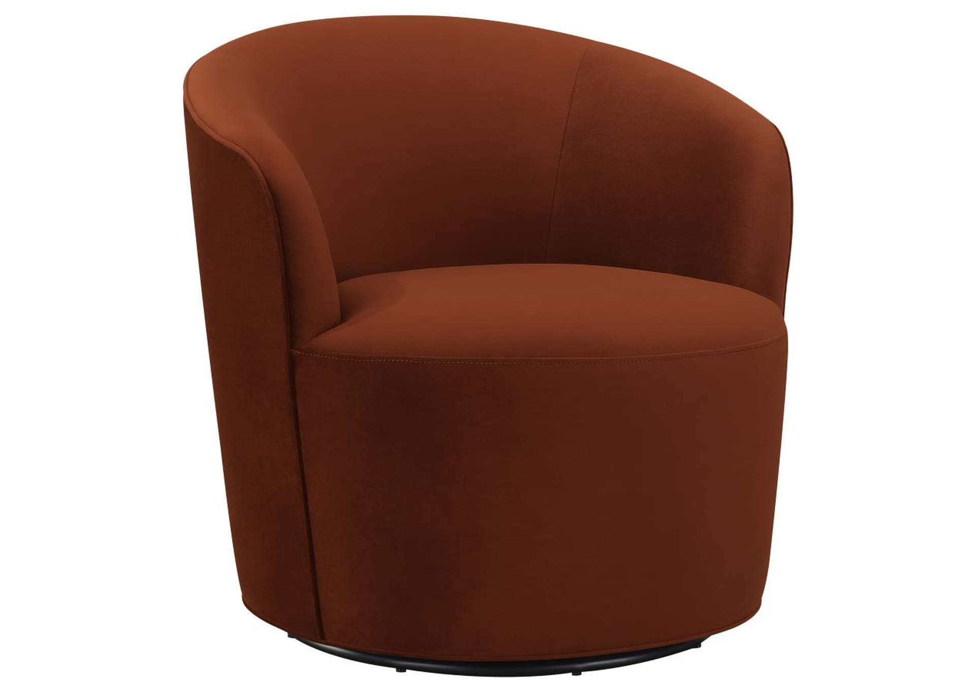 Joyce Sloped Arms Swivel Chair Burnt Orange,Coaster Furniture