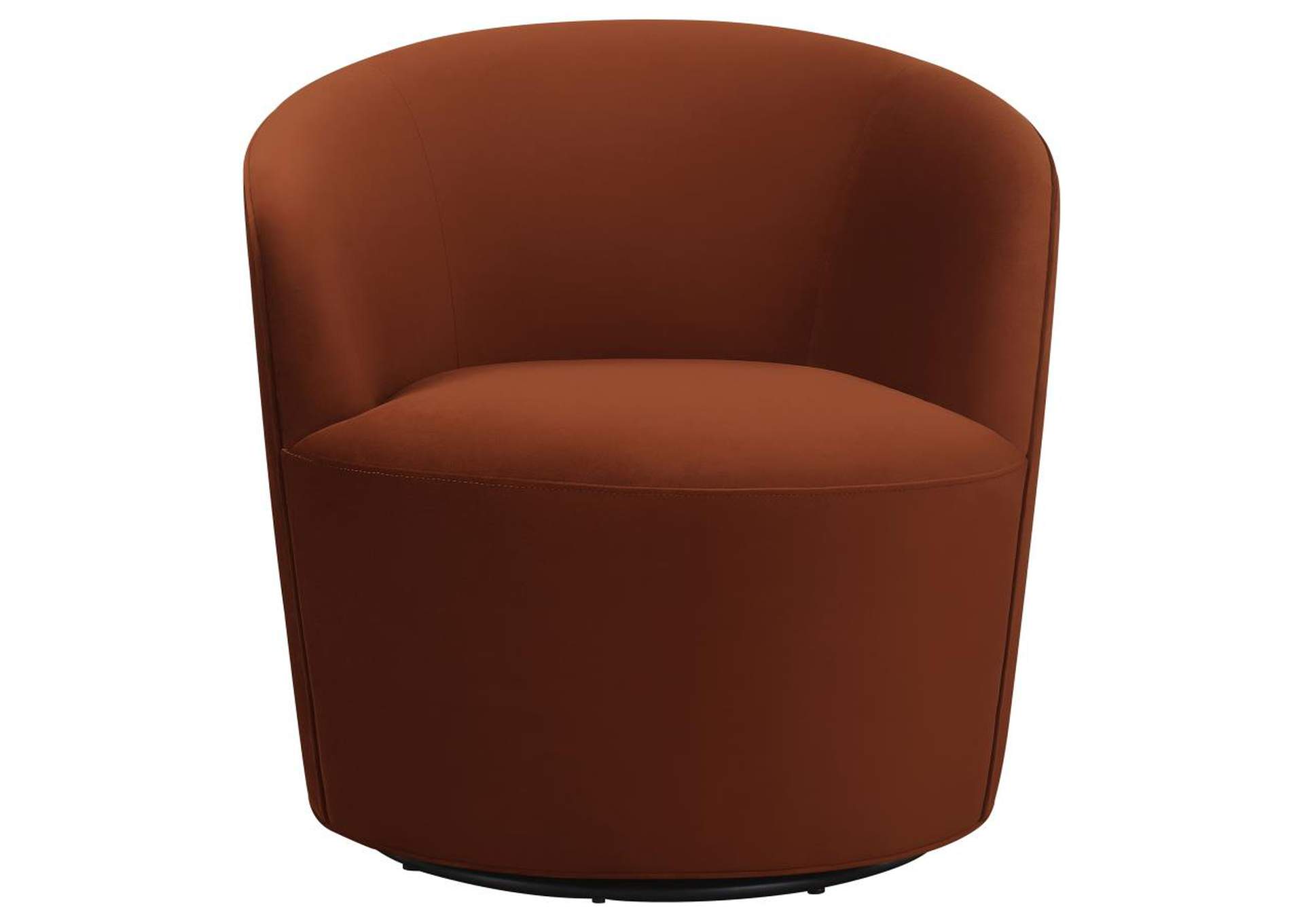 Joyce Sloped Arms Swivel Chair Burnt Orange,Coaster Furniture