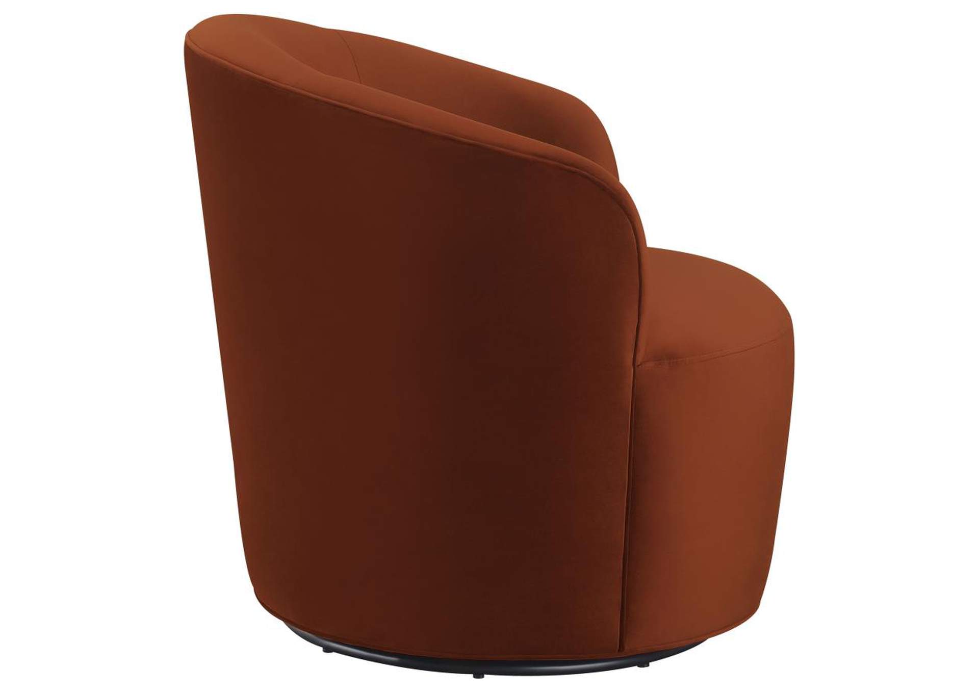 Joyce Sloped Arms Swivel Chair Burnt Orange,Coaster Furniture