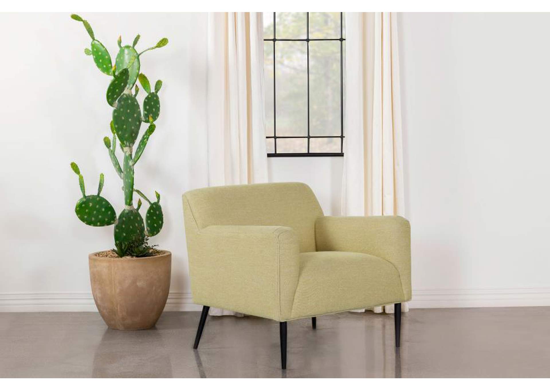 Sally Upholstered Track Arms Accent Chair Lemon,Coaster Furniture