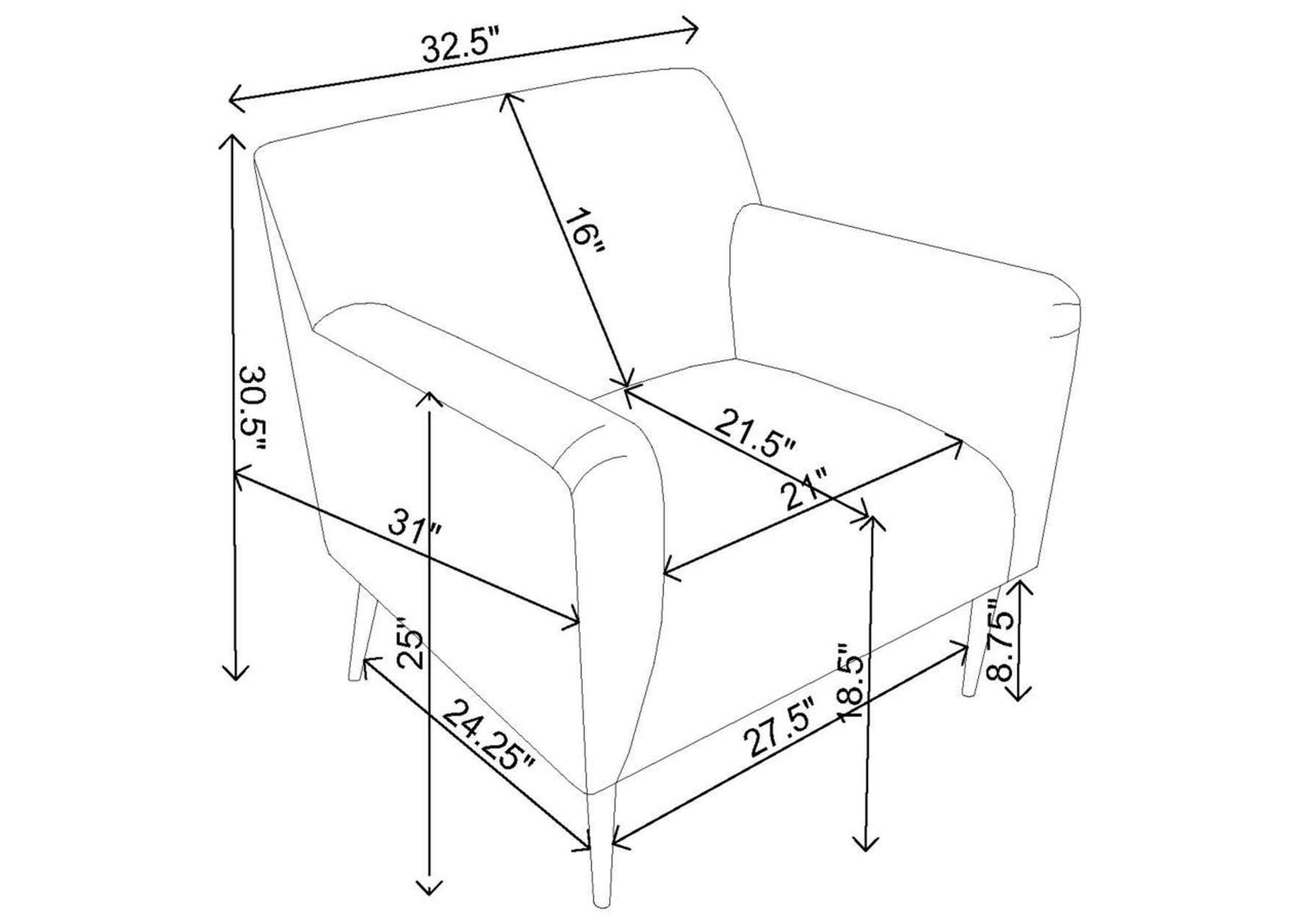 Sally Upholstered Track Arms Accent Chair Lemon,Coaster Furniture