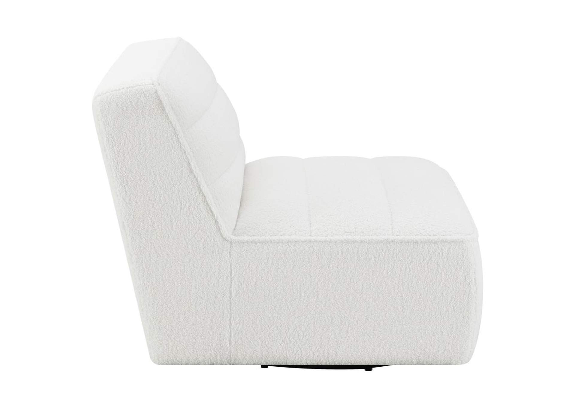 Cobie Upholstered Swivel Armless Chair Natural,Coaster Furniture