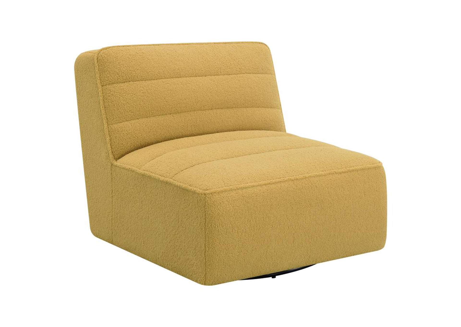 Cobie Upholstered Swivel Armless Chair Mustard,Coaster Furniture
