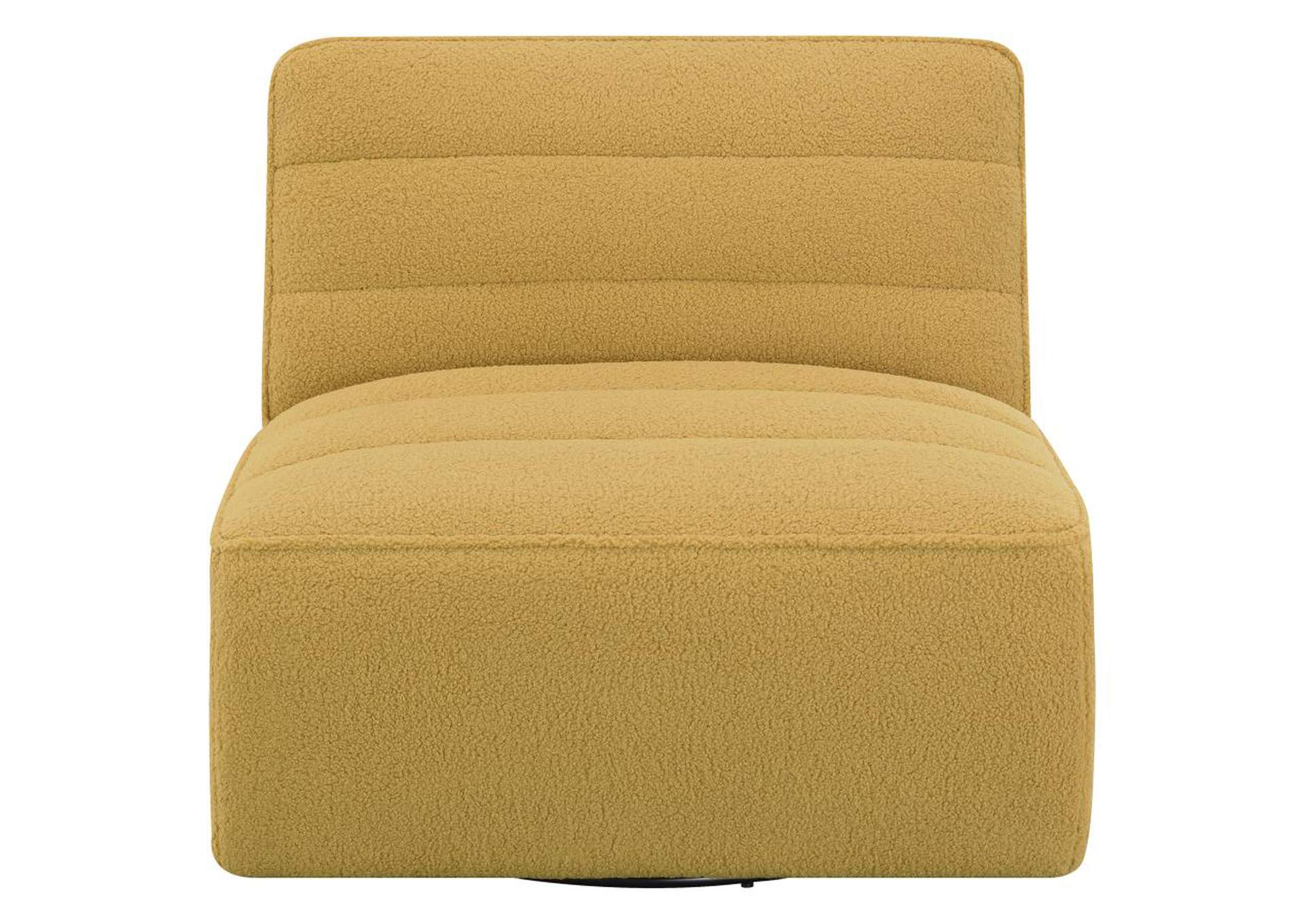 Cobie Upholstered Swivel Armless Chair Mustard,Coaster Furniture