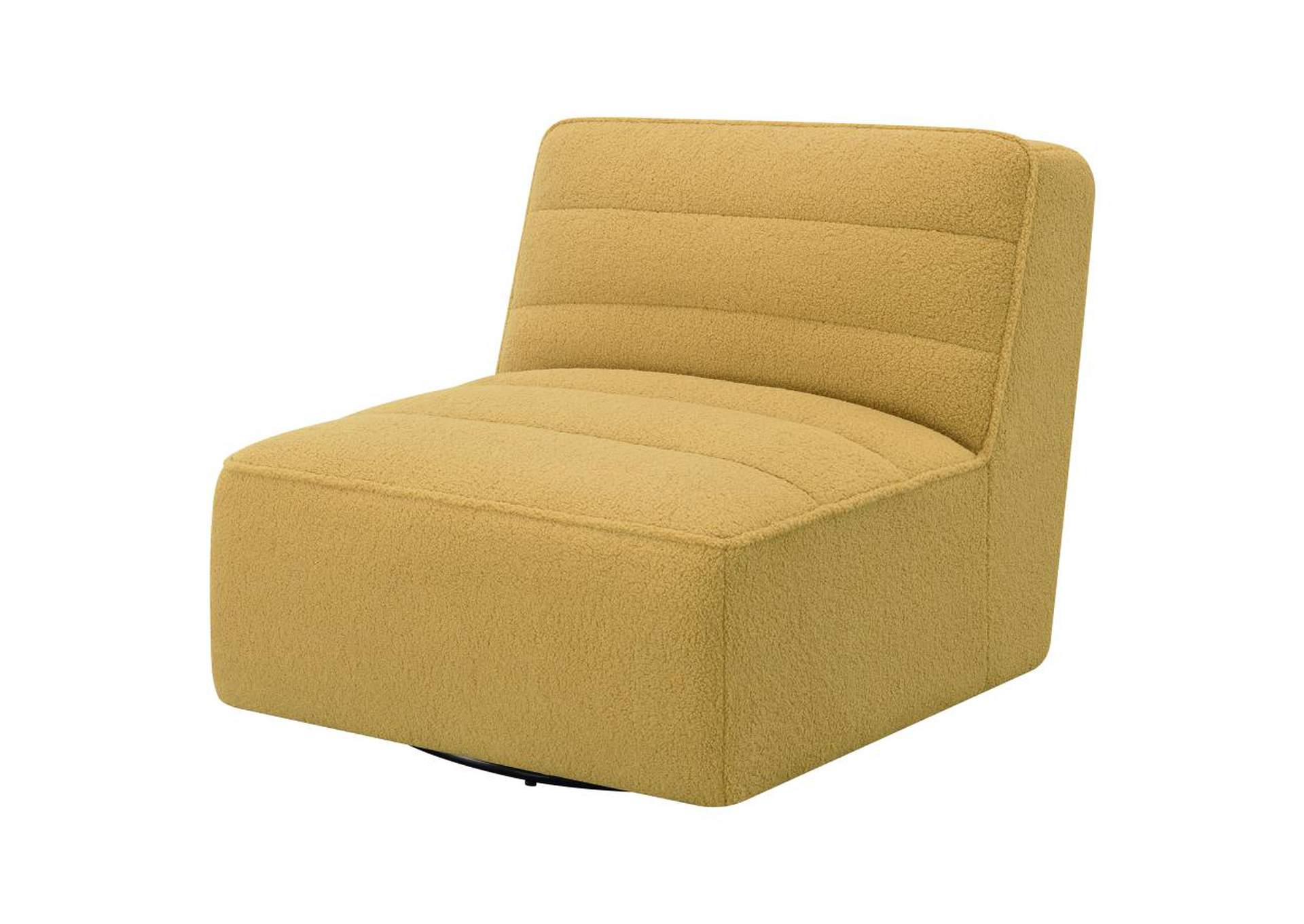 Cobie Upholstered Swivel Armless Chair Mustard,Coaster Furniture